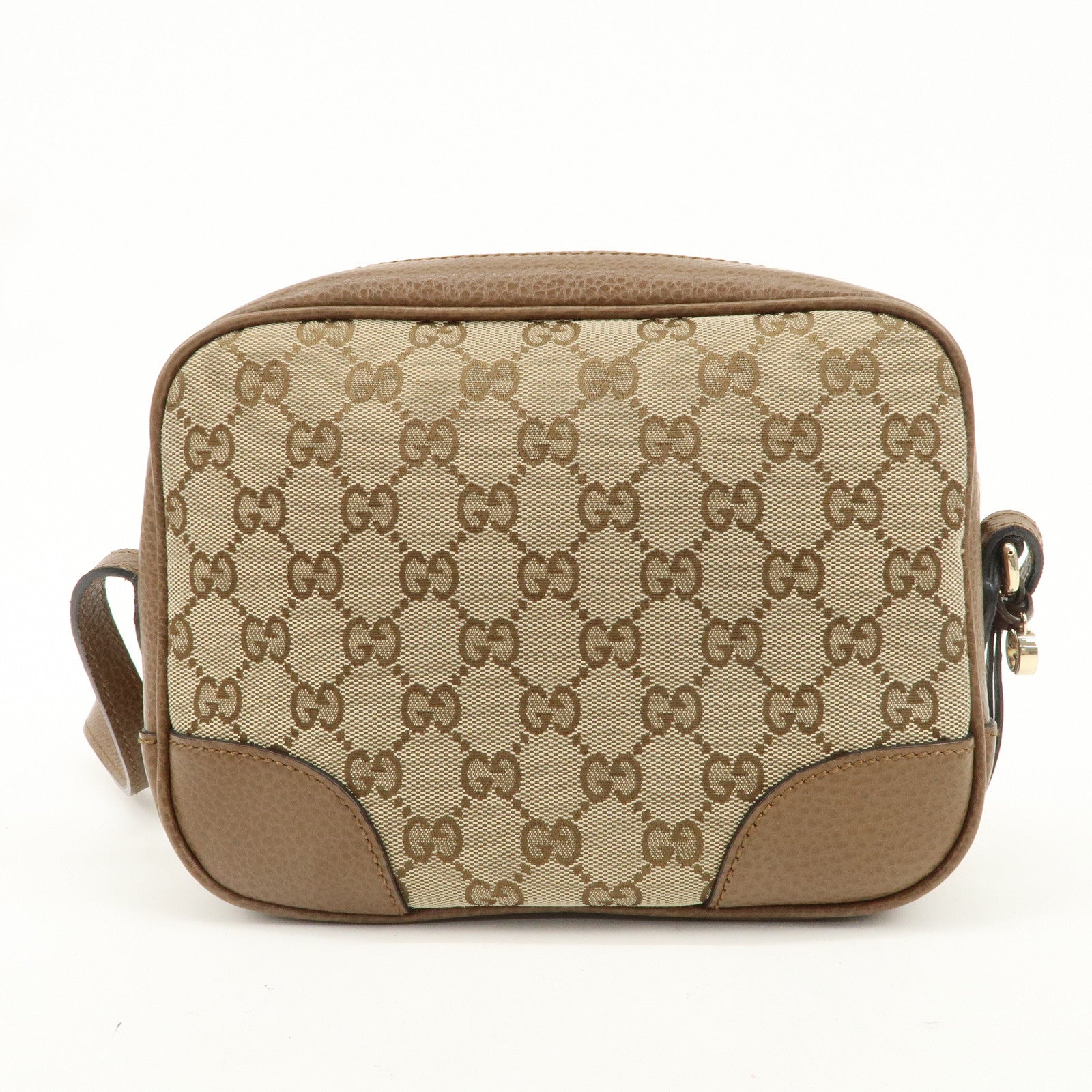 GUCCI GG Canvas Leather Shoulder Crossbody Bag Beige Brown 449413