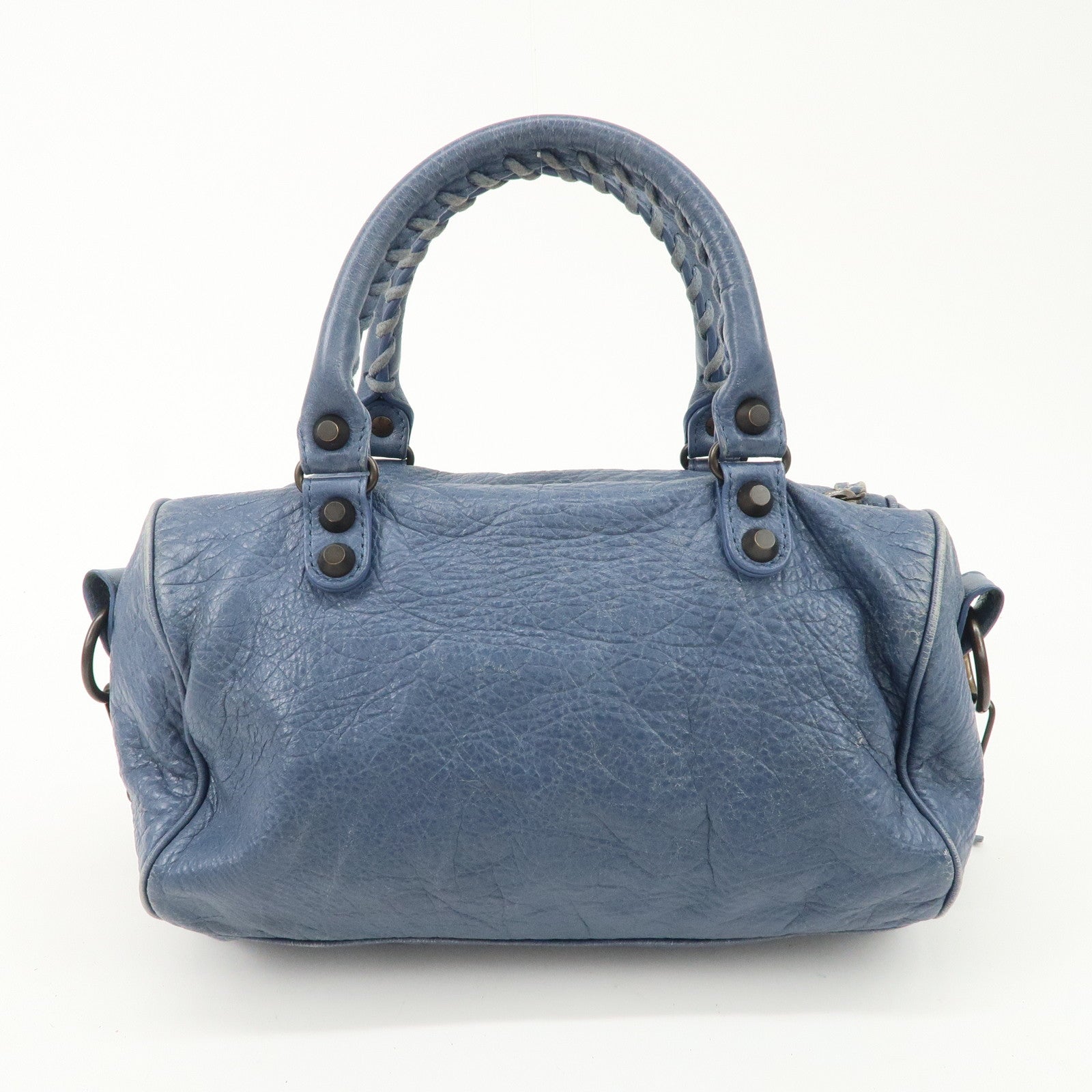 BALENCIAGA Classic Mini Twiggy Leather 2Way Bag Blue 327103