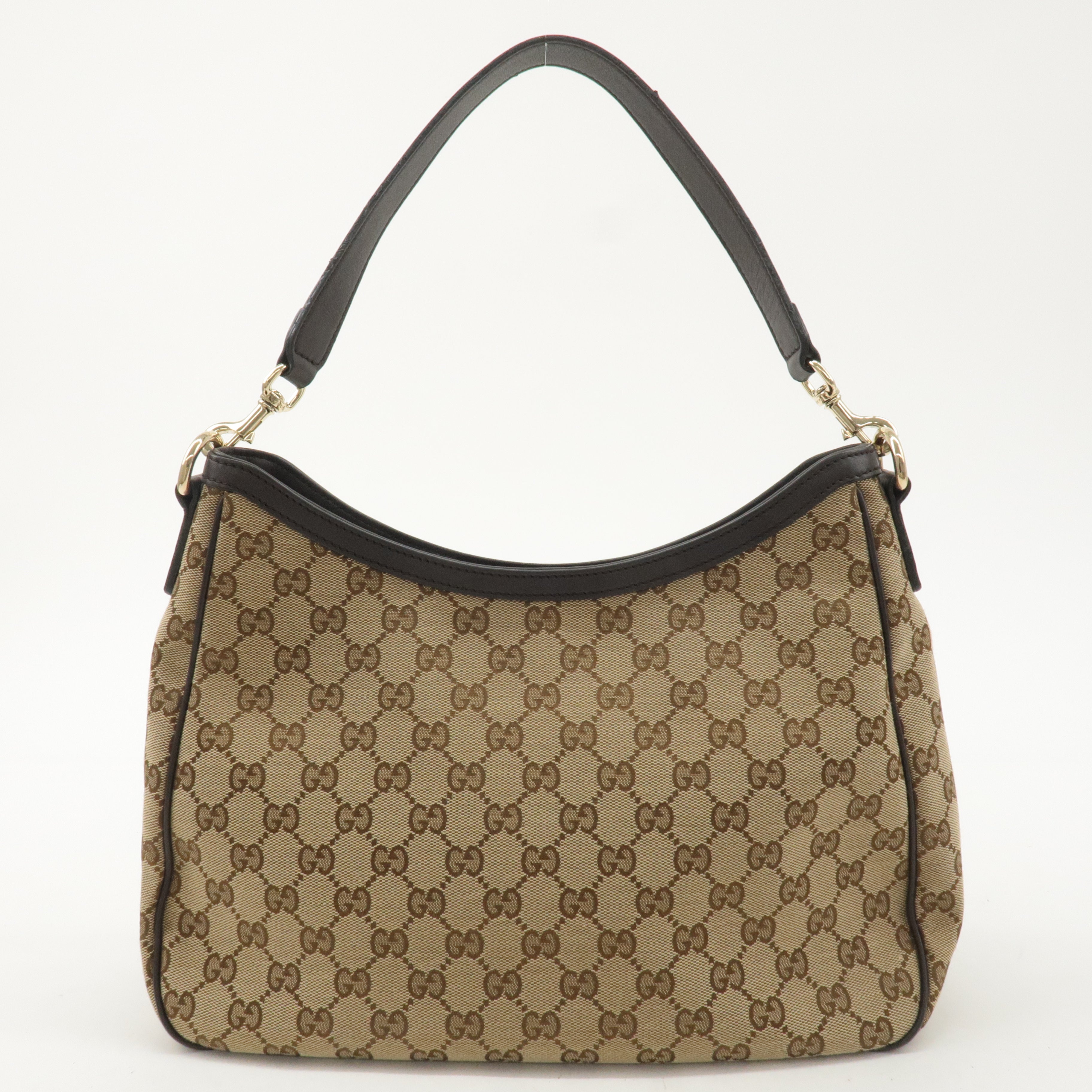 GUCCI Sherry Line GG Canvas Leather Shoulder Bag BeigeBrown 388921