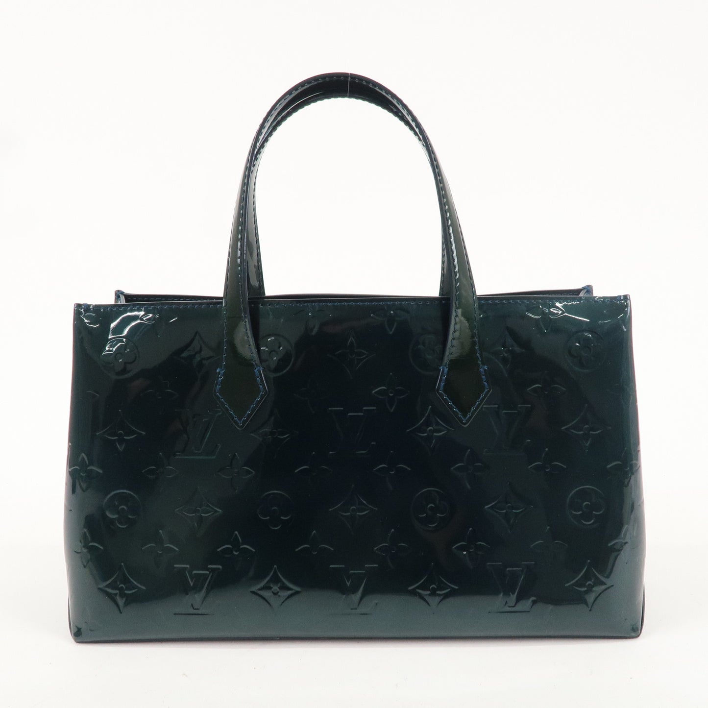 Louis Vuitton Monogram Vernis Wilshire PM Hand Bag Bleu Nuit