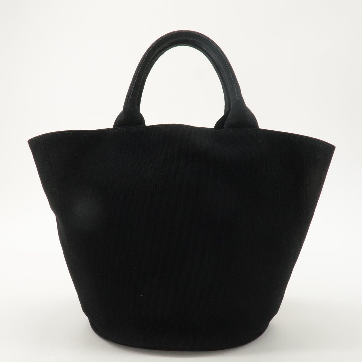 PRADA Canapa Canvas Tote Bag Hand Bag Black 1BG163