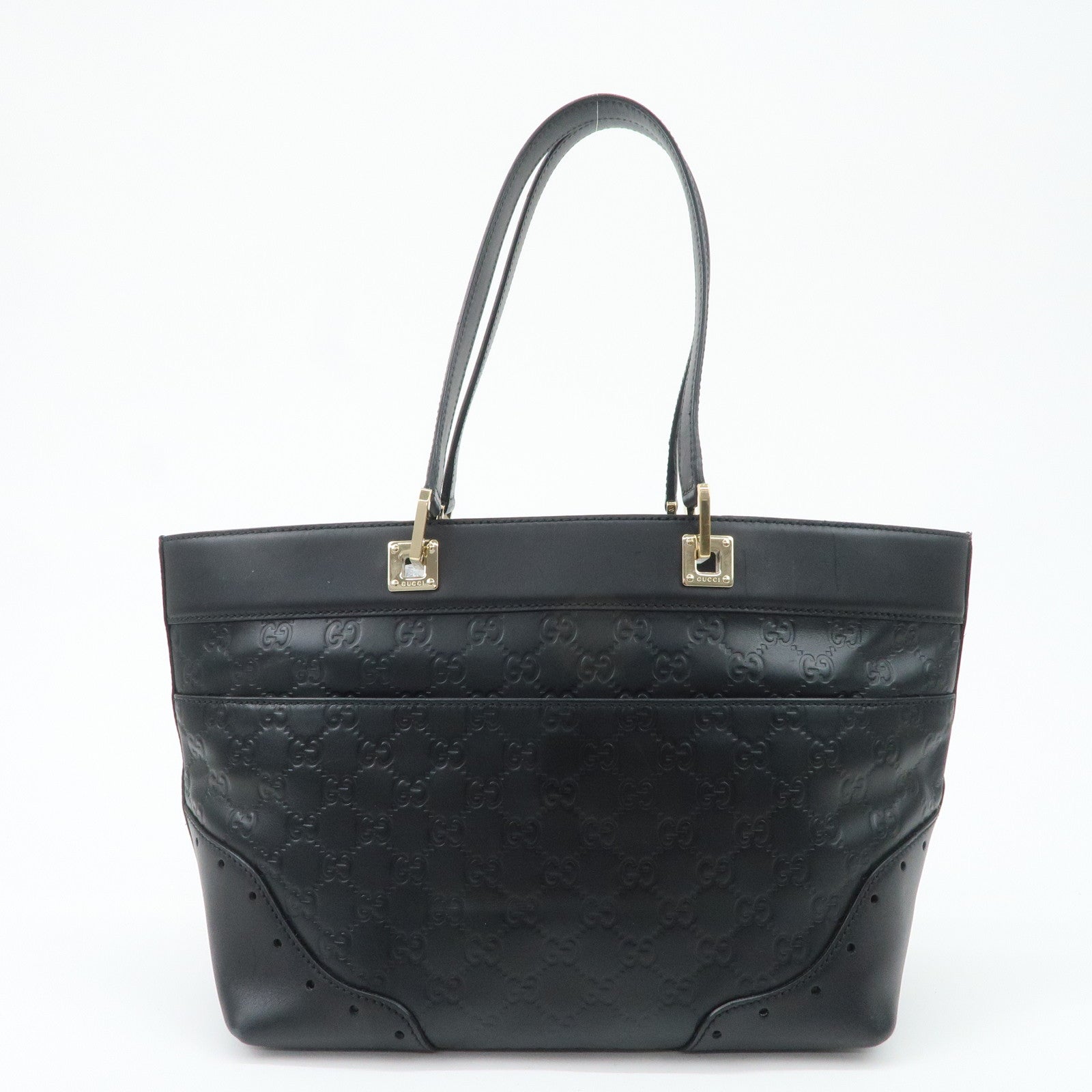 GUCCI Guccissima Leather Tote Bag Hand Bag Black 145993