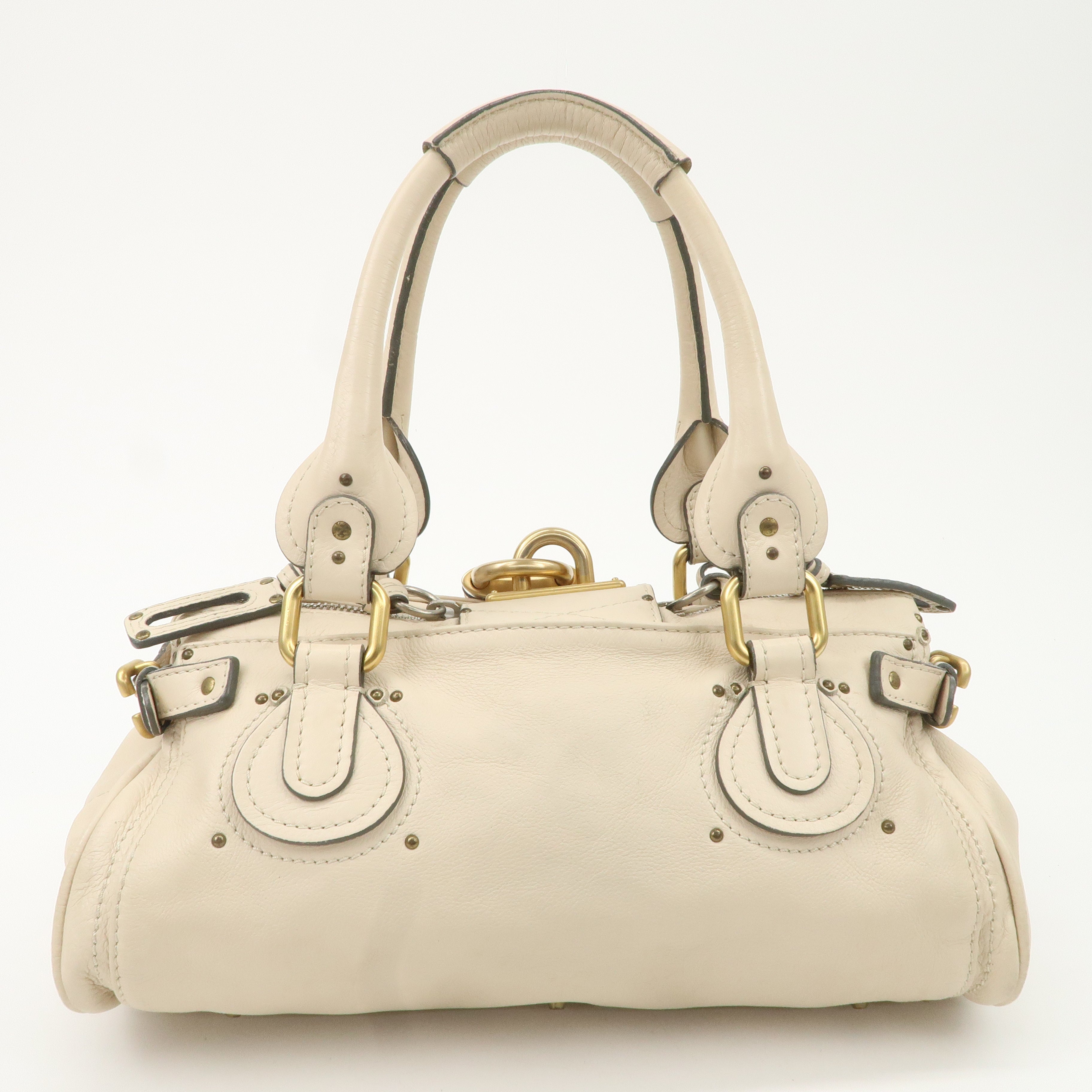 Chloe Paddington Leather Shoulder Bag Hand Bag Ivory