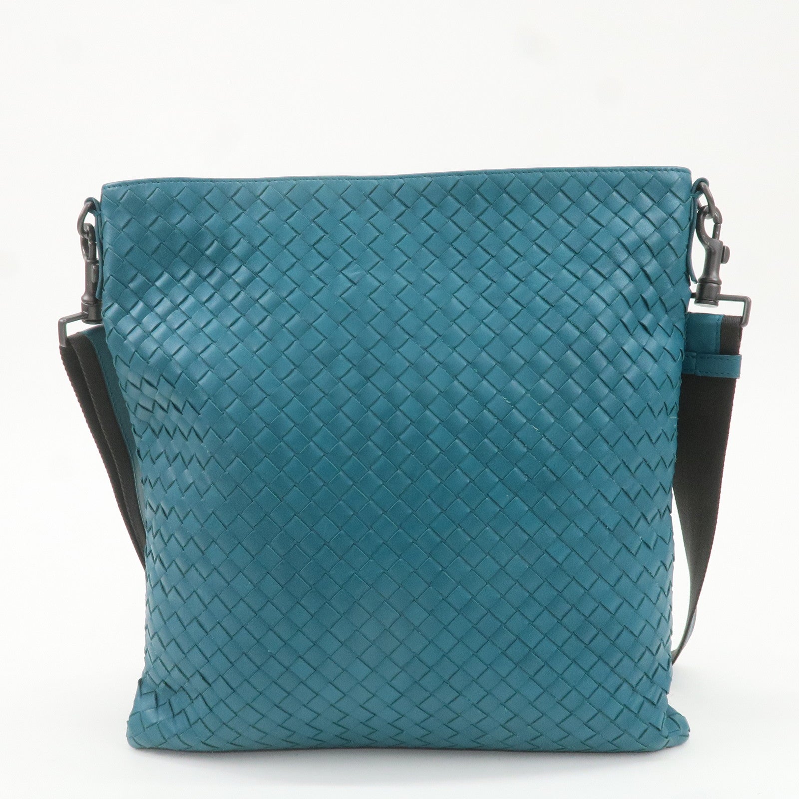 BOTTEGA VENETA Intrecciato Leather Shoulder Bag Turquoise