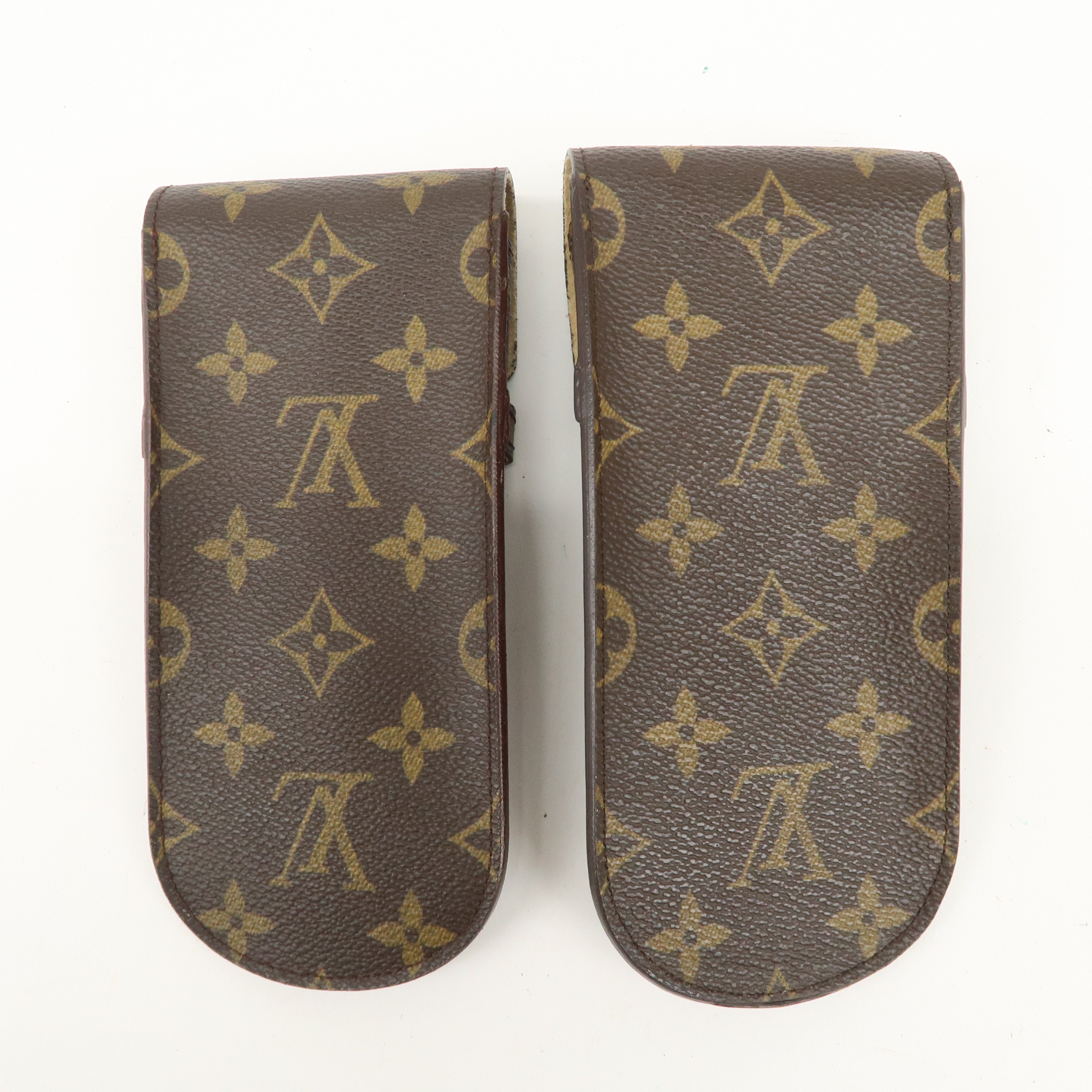 Louis Vuitton Monogram Set of 2 etui a lunettes lavel Glasses Case Used