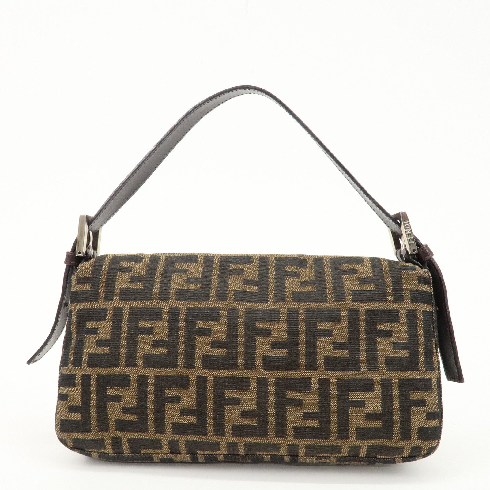 FENDI Mamma Bucket Zucca Canvas Leather Shoulder Bag 26424