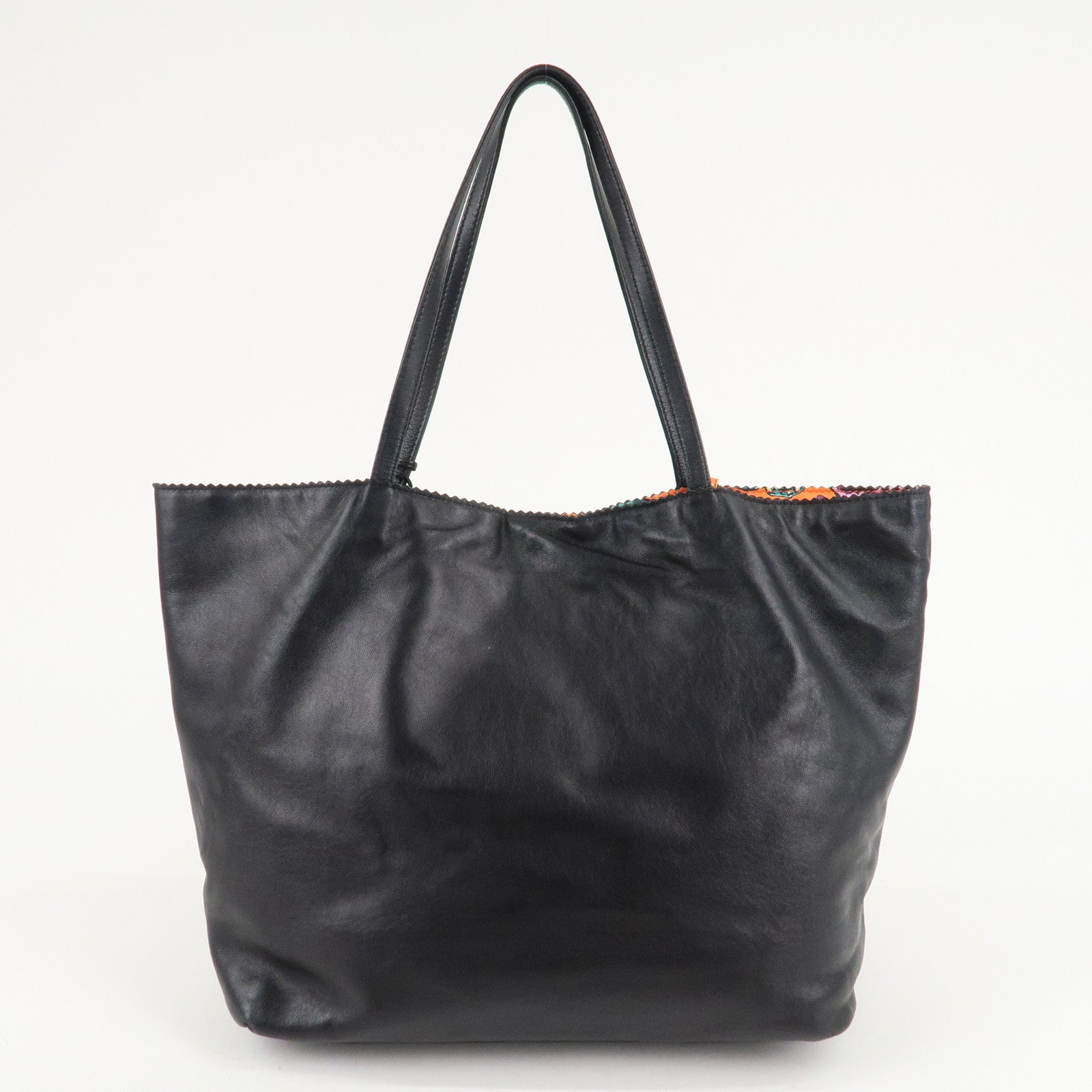 LOEWE Anagram Leather Shoulder Bag Tote Bag Black