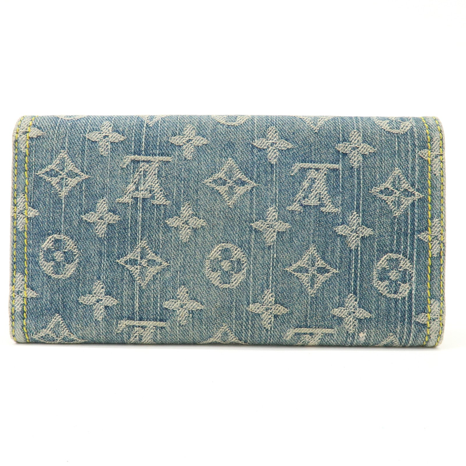 Louis Vuitton Monogram Denim Portefeuille Amelia Wallet M95511 Used