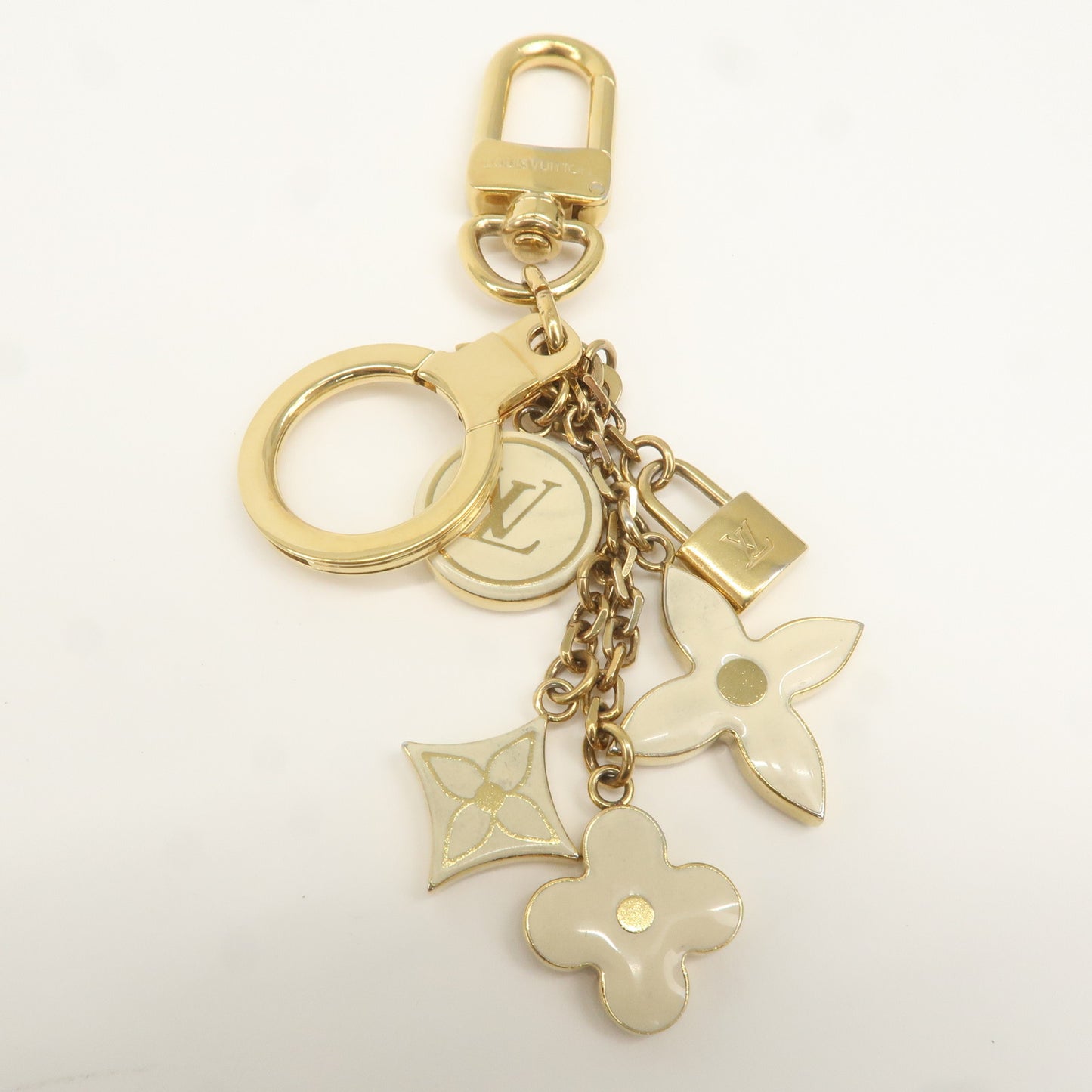 Louis Vuitton Porte Cles Pampille Bag Charm Gold Ivory M91927