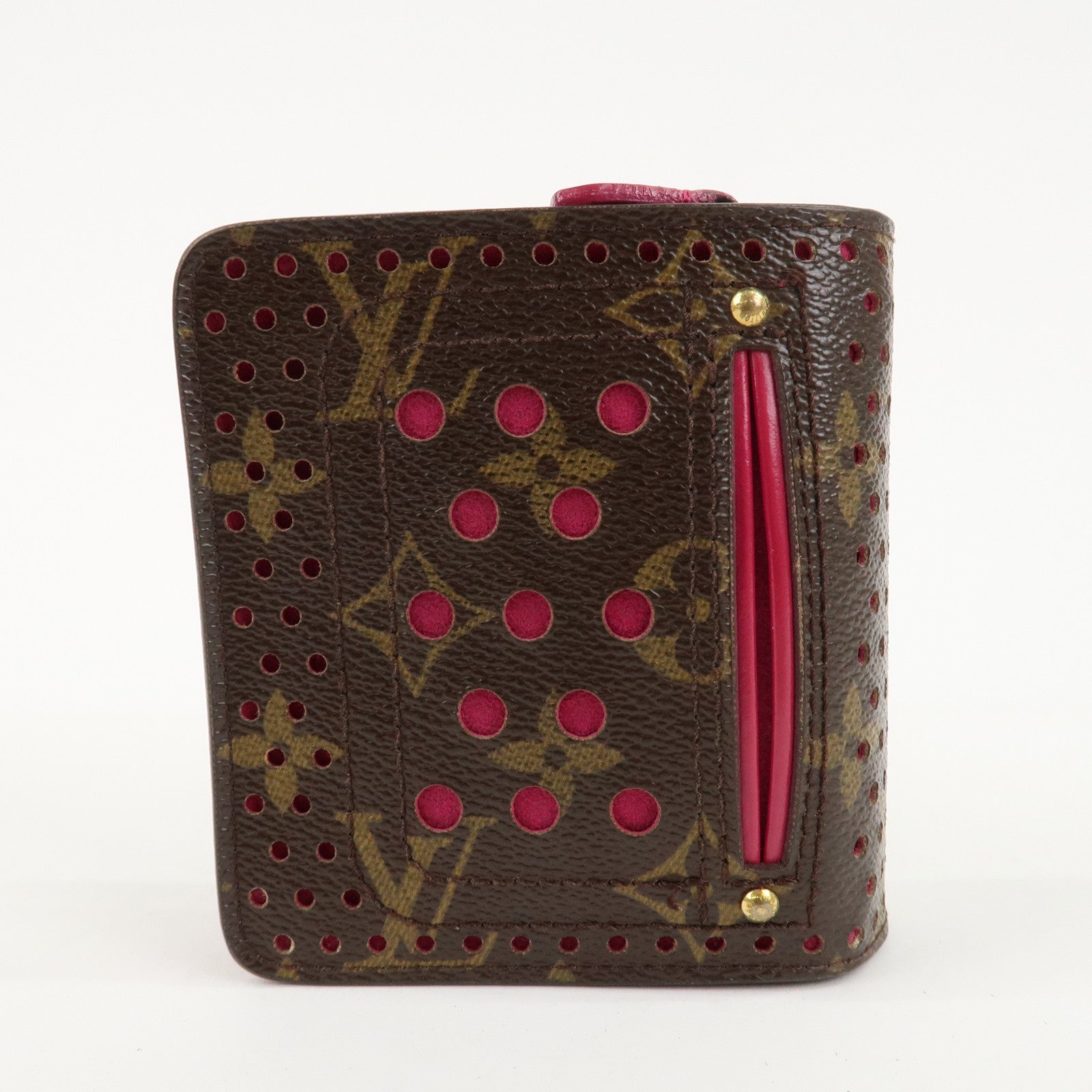 Louis Vuitton Monogram Perfor Compact Zip Fuchsia M95188