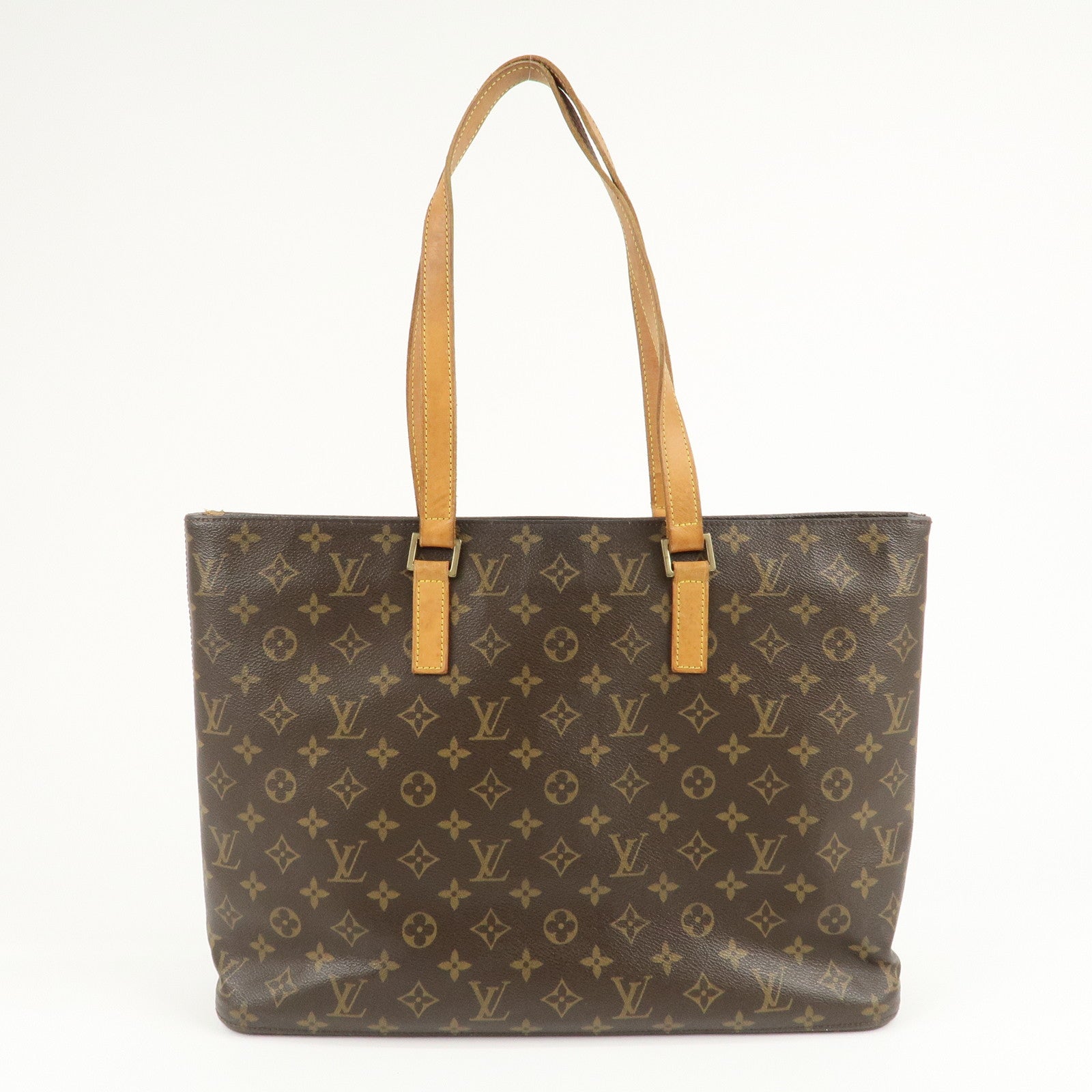 Louis Vuitton Monogram Luco Tote Bag Hand Bag Brown M51155 Used