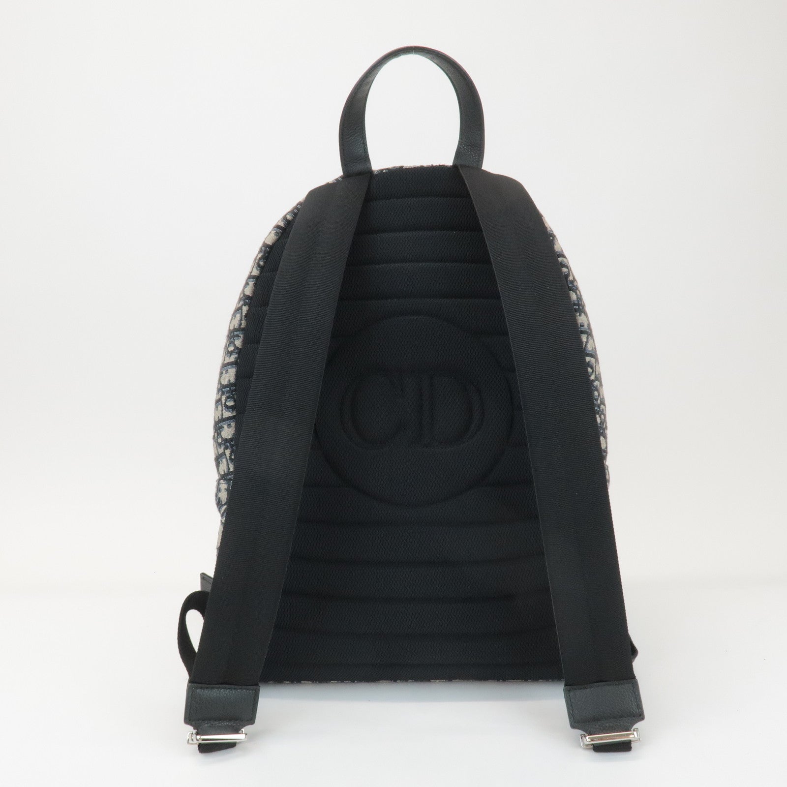 Christian Dior Oblique Jacquard Leather Rider Backpack Black