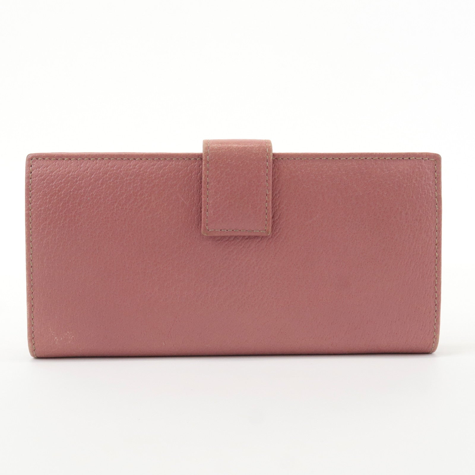 GUCCI Leather Bi-fold Long Wallet Pink 170370