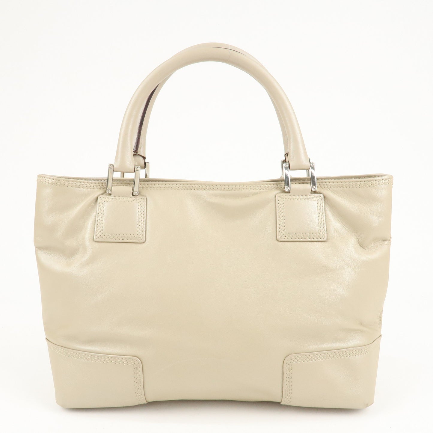 LOEWE Anagram Leather Tote Bag Shoulder Bag Hand Bag Beige