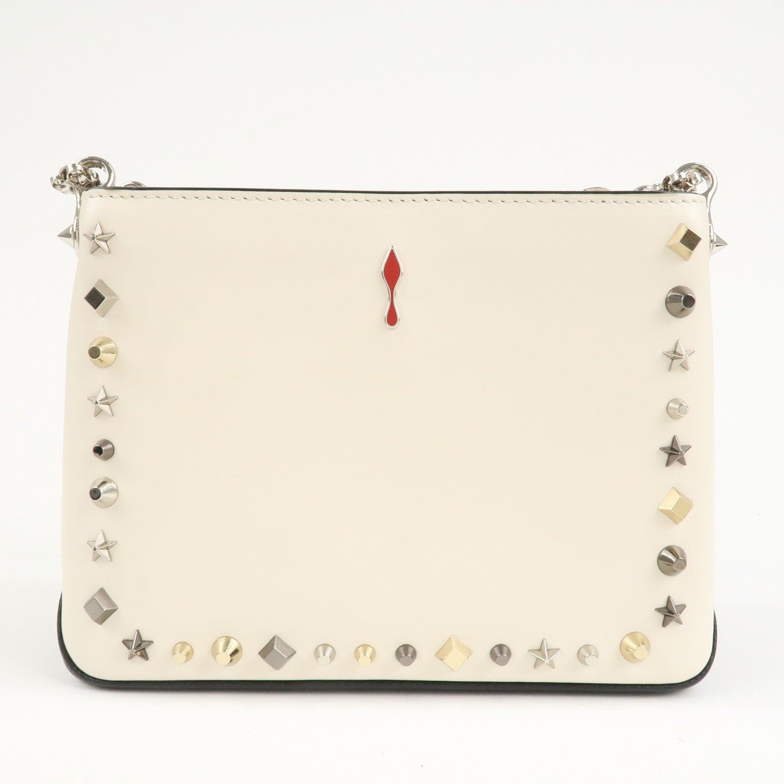 Christian Louboutin Chain Shoulder Bag Red Sole Pony Studs Used