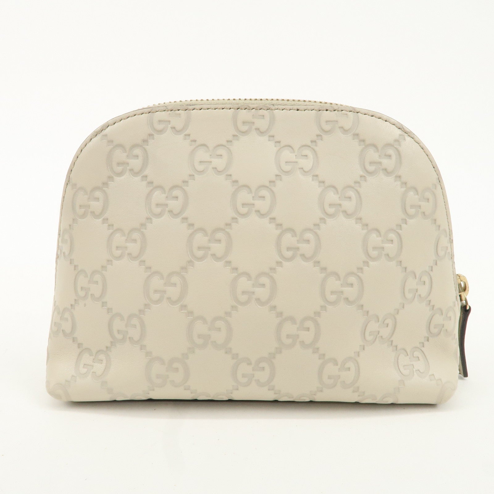 GUCCI Guccissima Leather Pouch Cosmetic POuch Ivory 141810