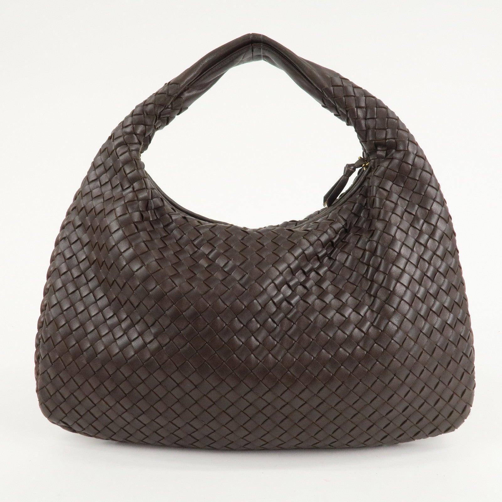 BOTTEGA VENETA Hobo Intrecciato Leather Shoulder Bag Brown 115653