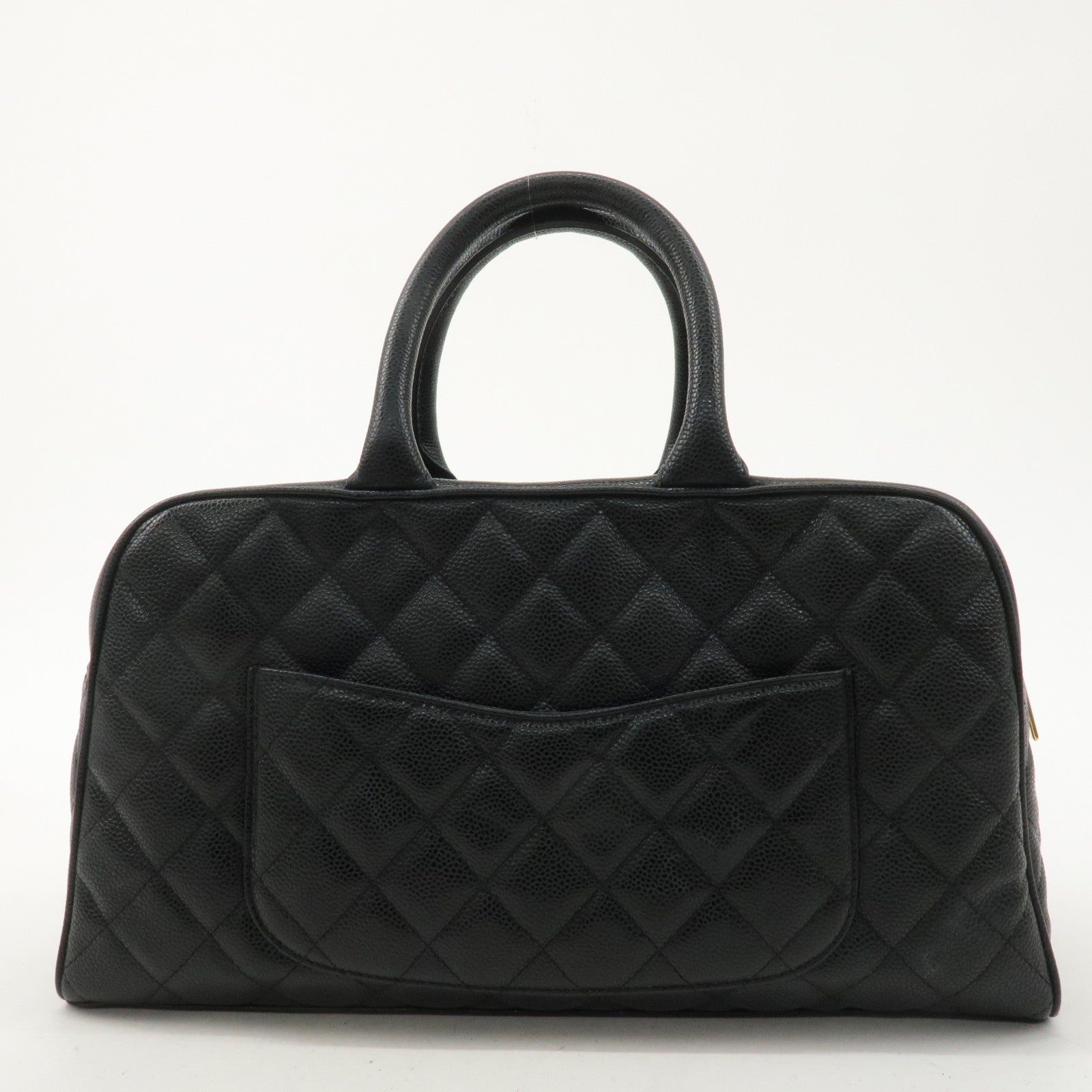 CHANEL Matelasse Caviar Skin Boston Bag Hand Bag Black A20997