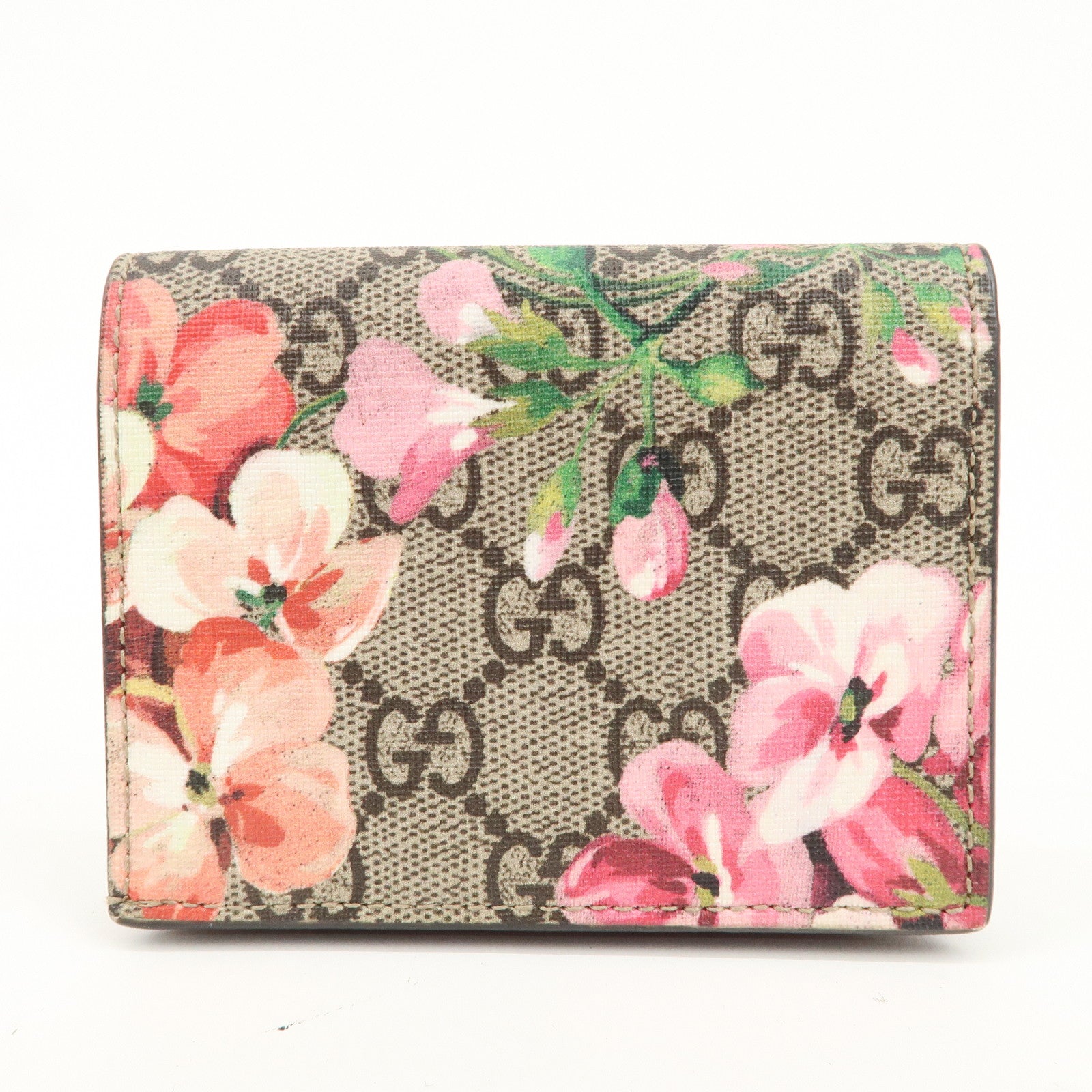 GUCCI GG Blooms GG Supreme Bi-fold Wallet Flowe Print Pink 41088