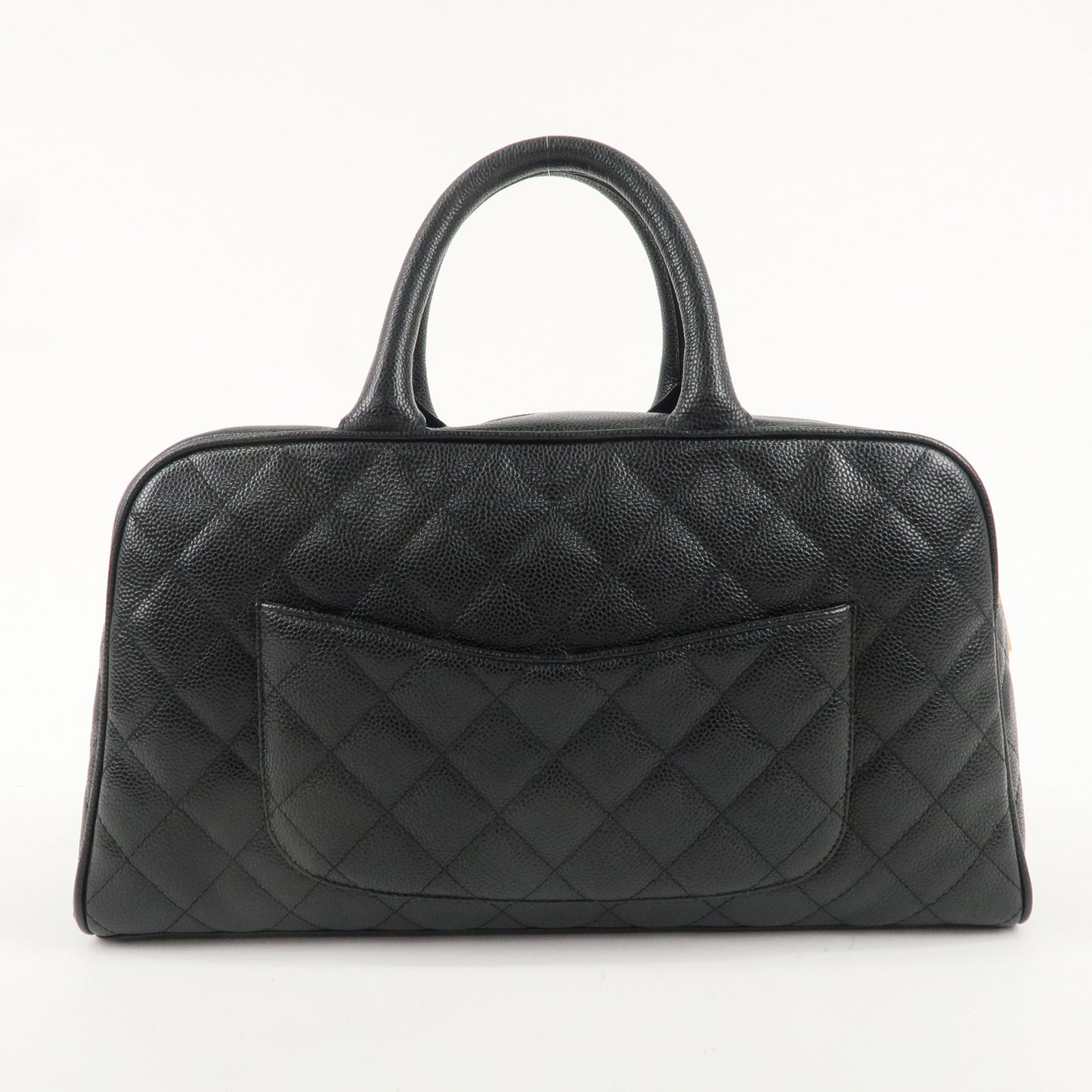 CHANEL Matelasse Caviar Skin Boston Bag Hand Bag Black A20997