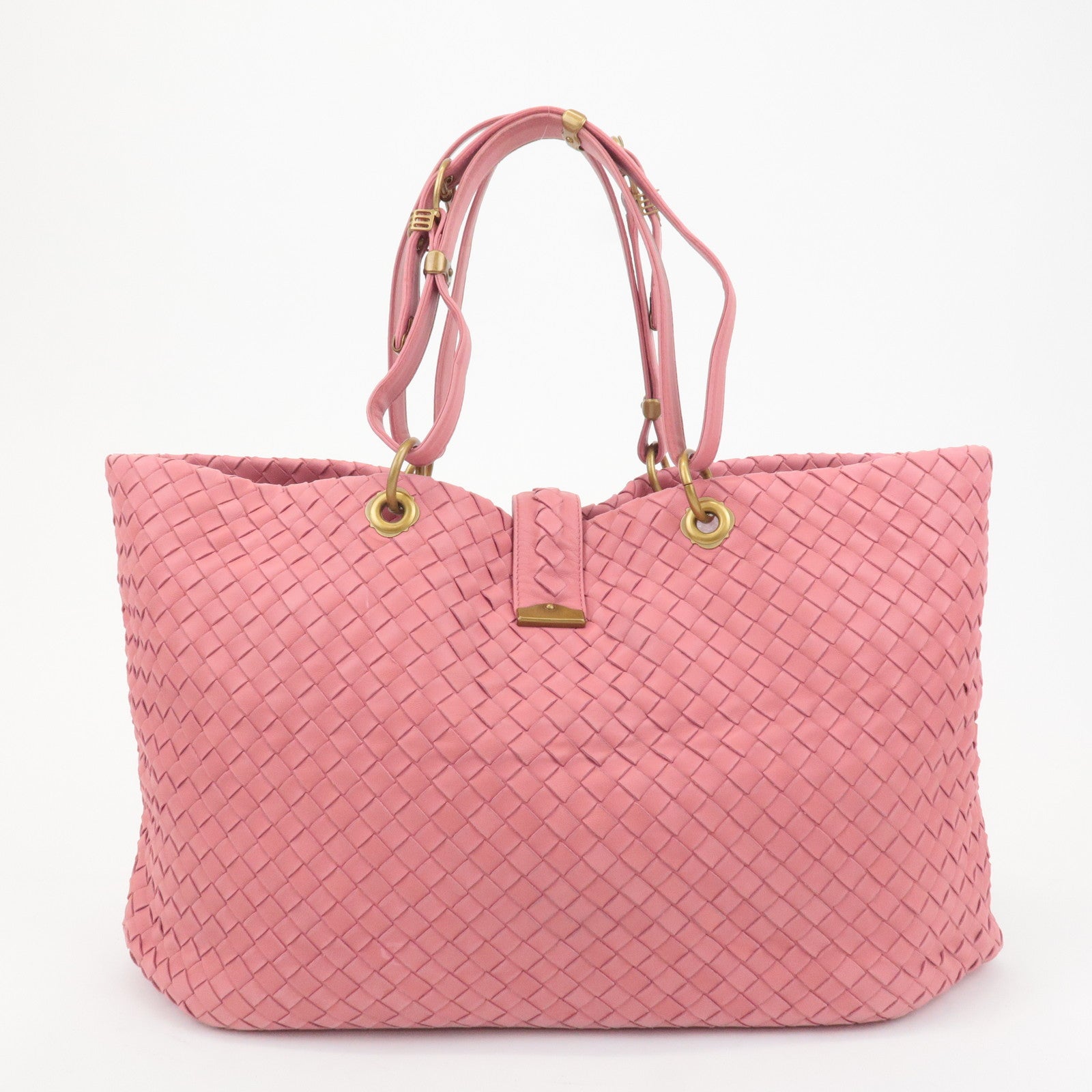 BOTTEGA VENETA Intrecciato Leather Tote Bag Pink 162197