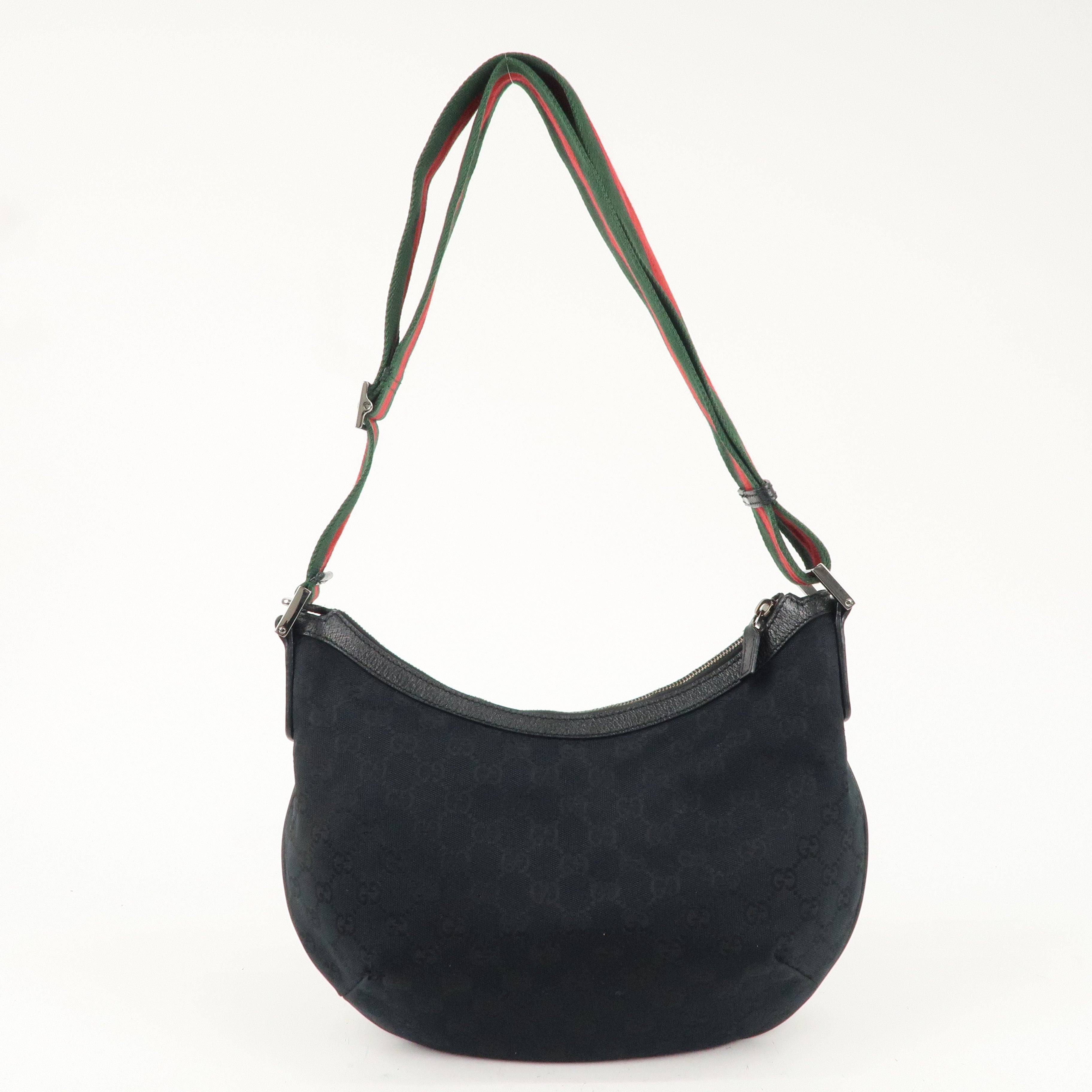 GUCCI Sherry GG Canvas Leather Shoulder Bag Black 181092