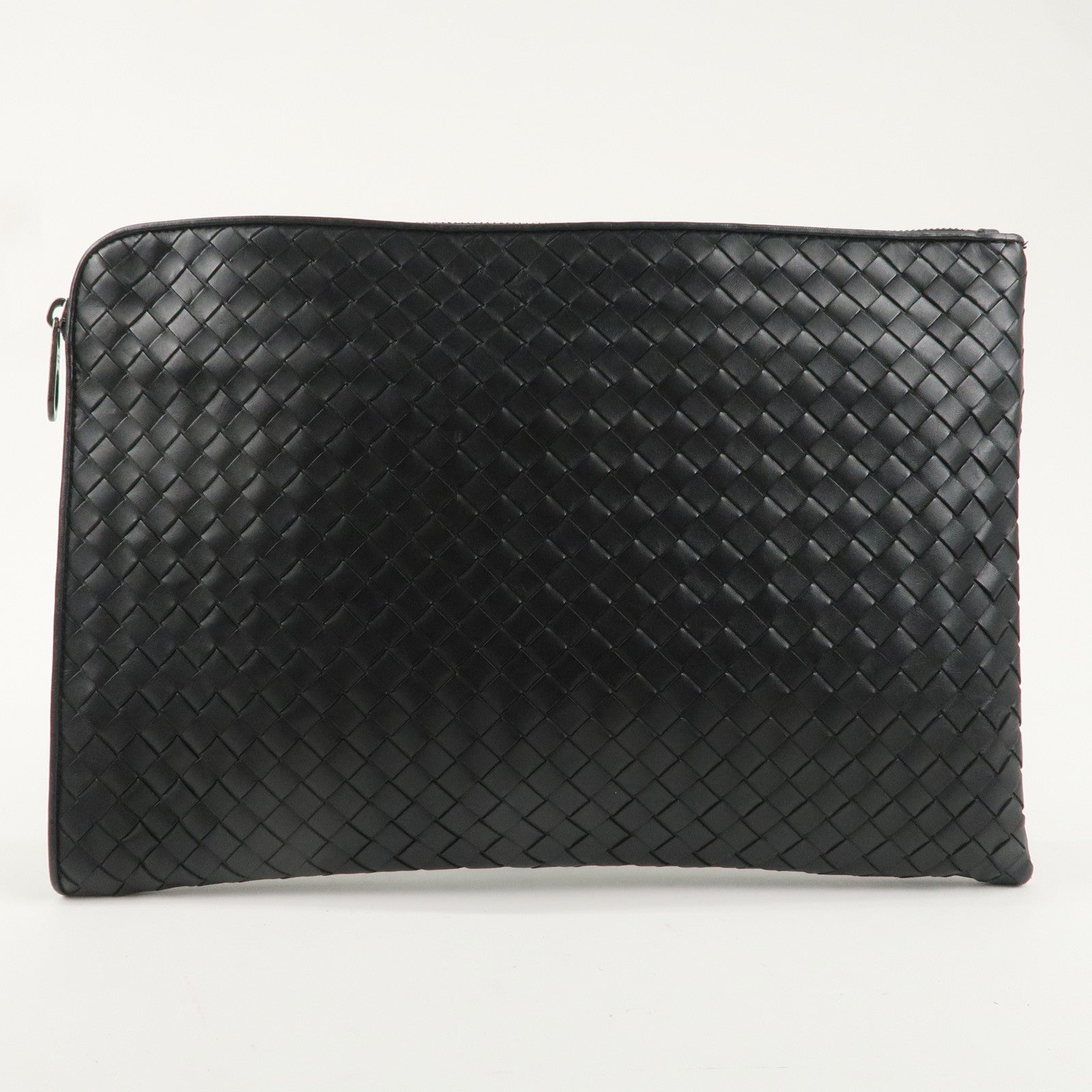 BOTTEGA VENETA Intrecciato Leather Clutch Bag Black