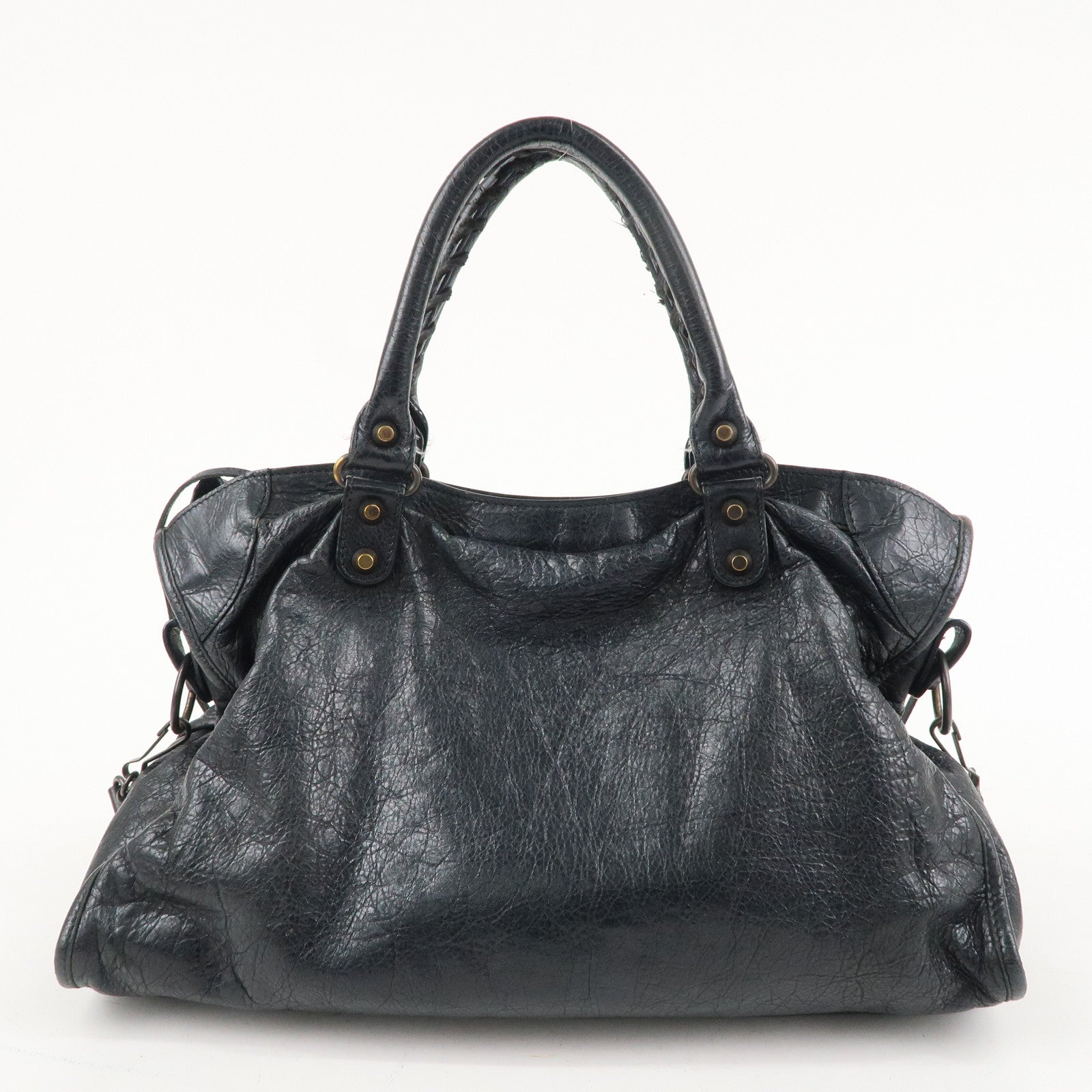 BALENCIAGA The City Leather 2Way Bag Hand Bag Black 115748