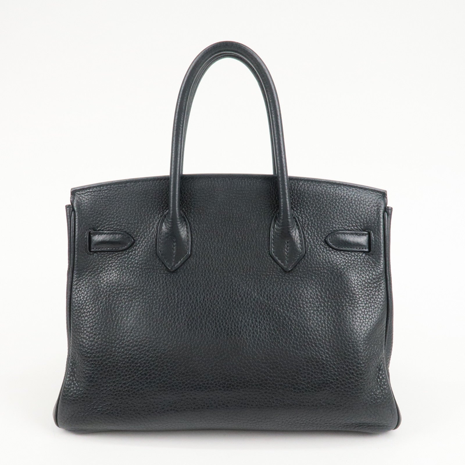 HERMES Taurillon Clemence Birkin 30 M stamped Black Gold