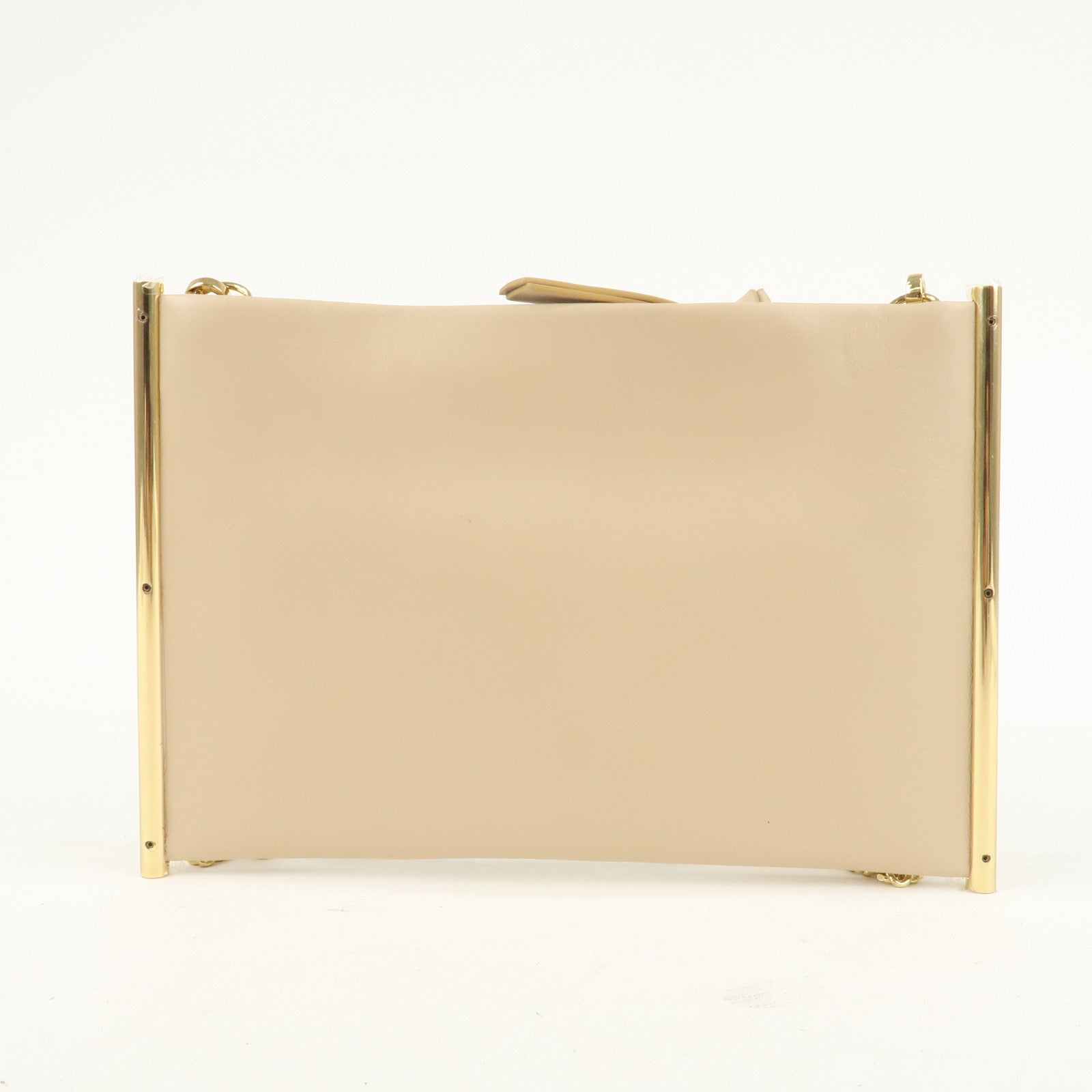 Chloe Leather Chain Shoulder Bag  Mini Bag Gold HDW Beige Used