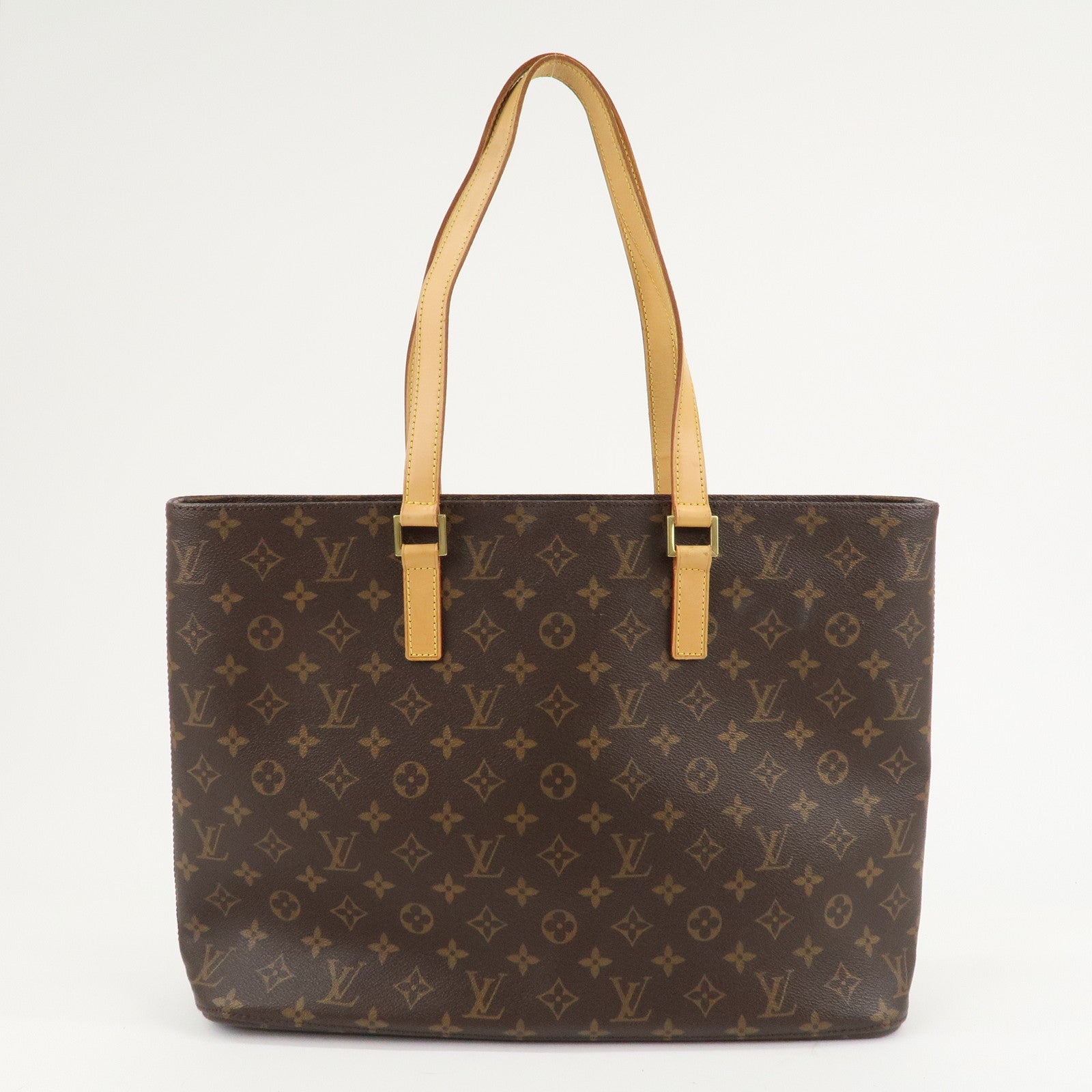 Louis Vuitton Monogram Luco Tote Bag Hand Bag Brown M51155 Used