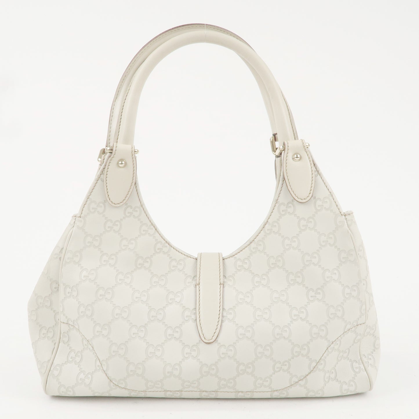 GUCCI New Jackie Guccissima Leather Shoulder Bag Ivory 145819