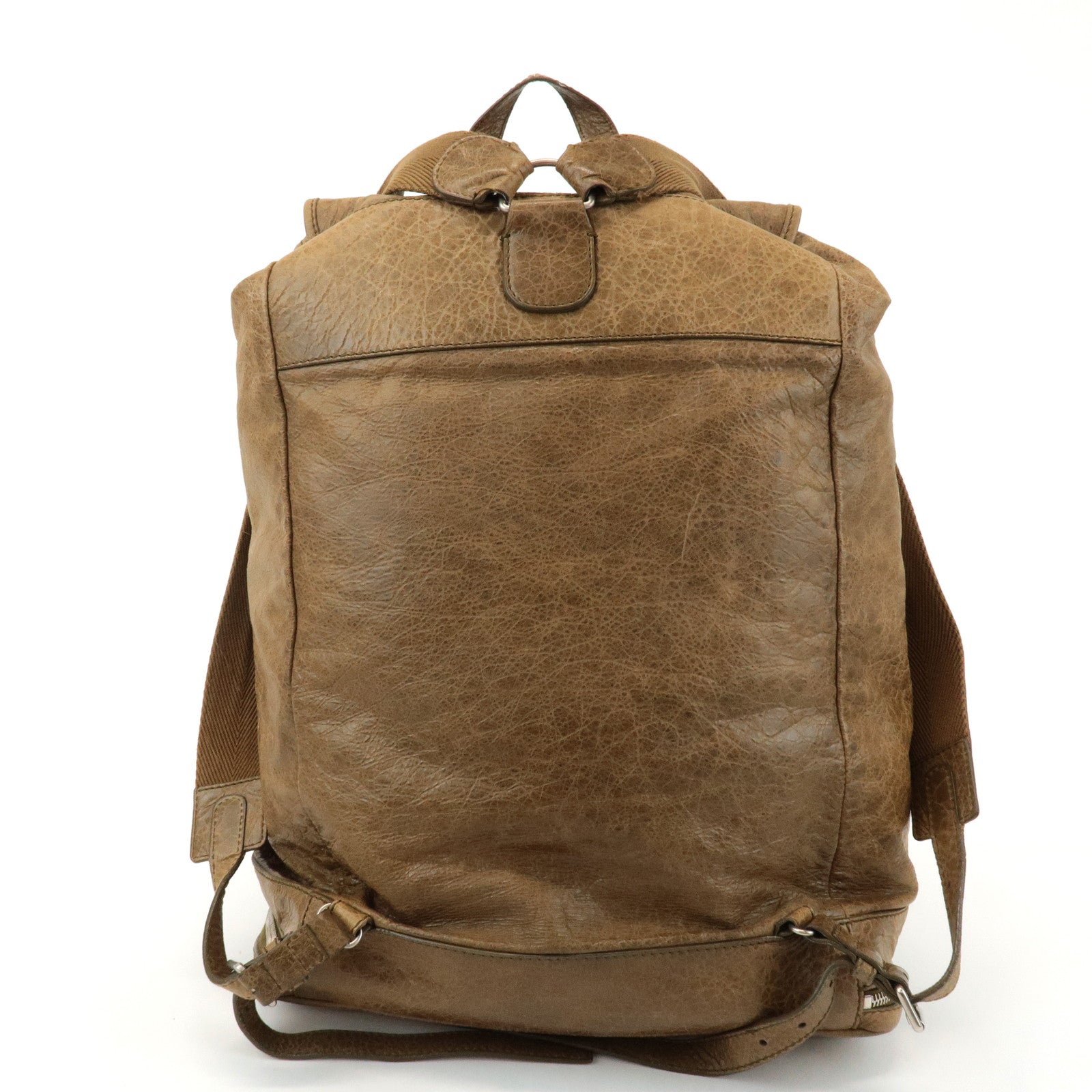 BALENCIAGA Leather Classic Traveler Back Pack Brown 298114