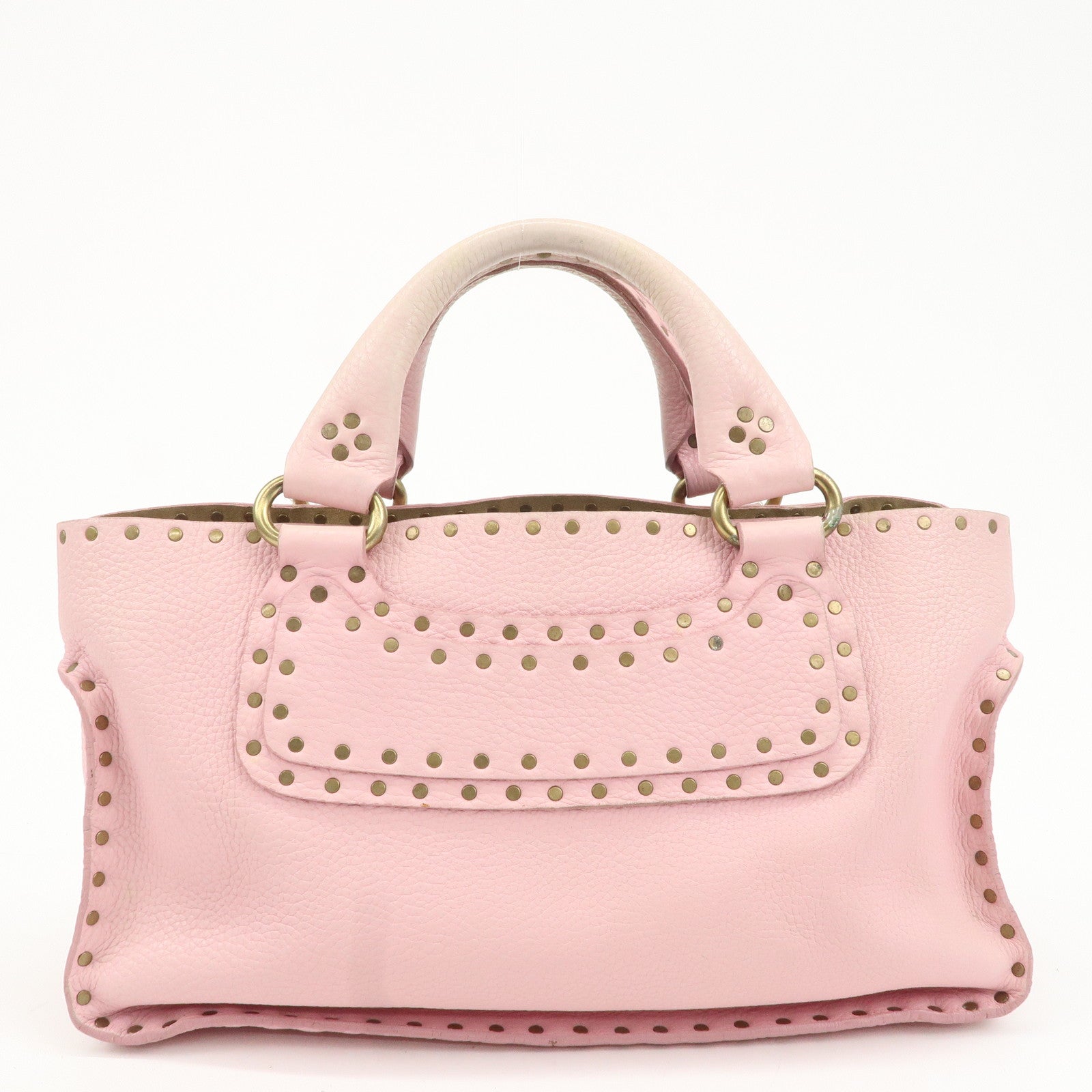 CELINE Macadam Suede Boogie Hand Bag Pink