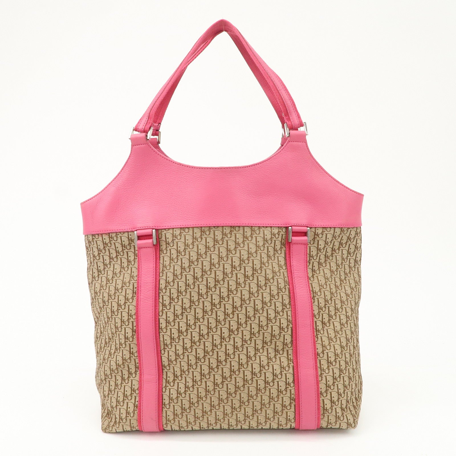 Christian Dior Street Chic Trotter Canvas Leather Tote Bag Used