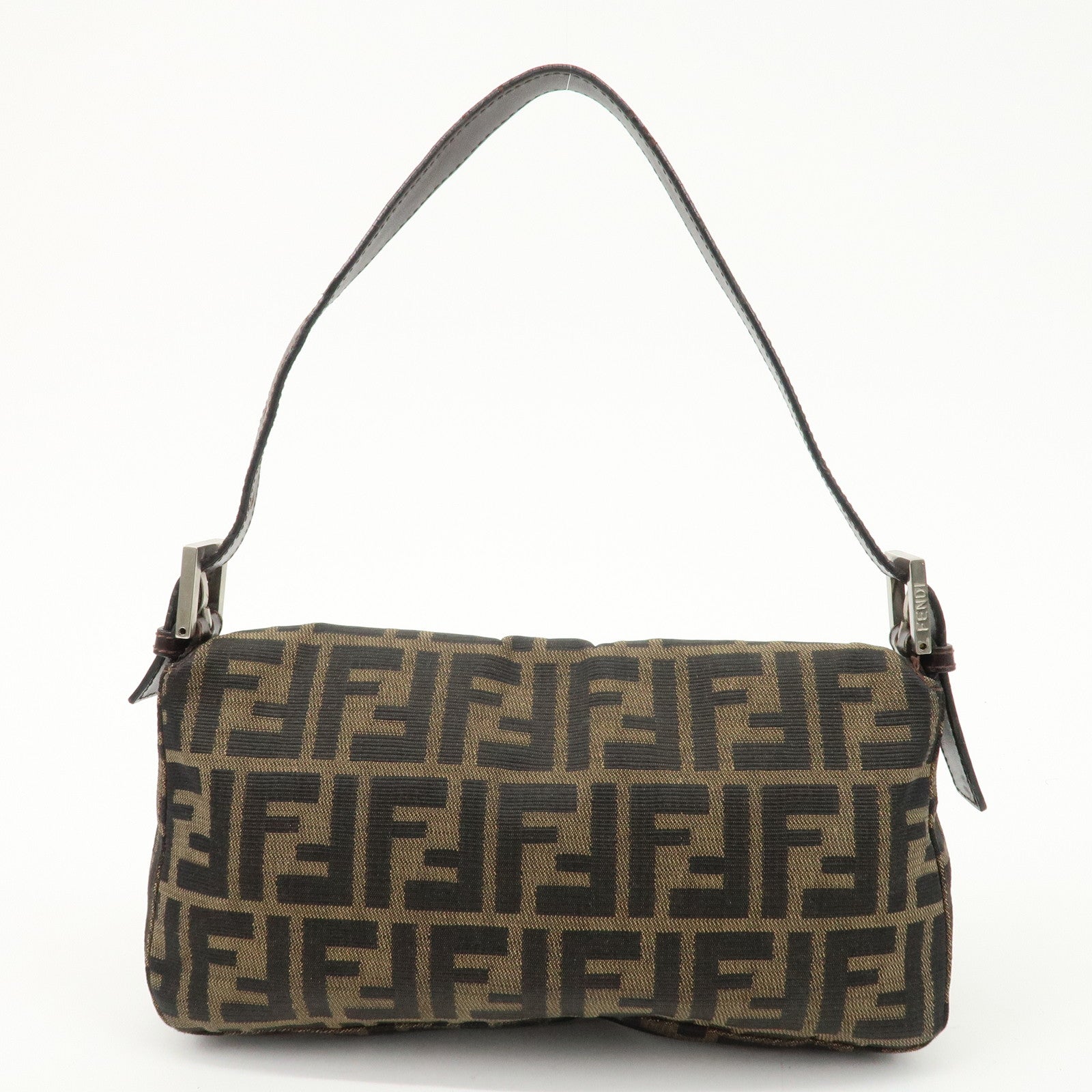 FENDI Zucca Mamma Baguette Canvas Shoulder Bag Brown 26424