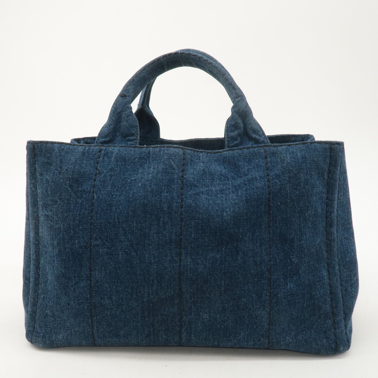 PRADA Canapa Denim 2Way Bag Hand Bag Shoulder Bag Blue B2642B