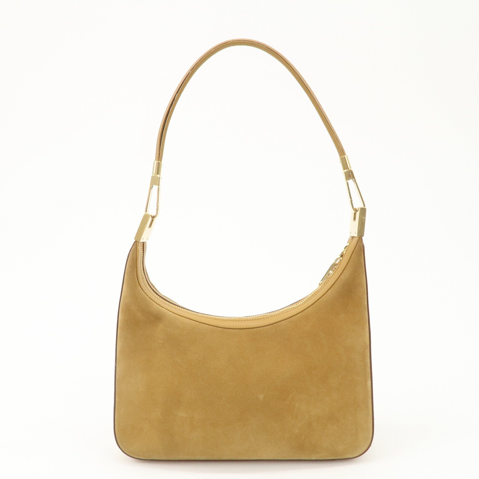 GUCCI Suede Leather Hand Bag Shoulder Bag Beige 001.3812