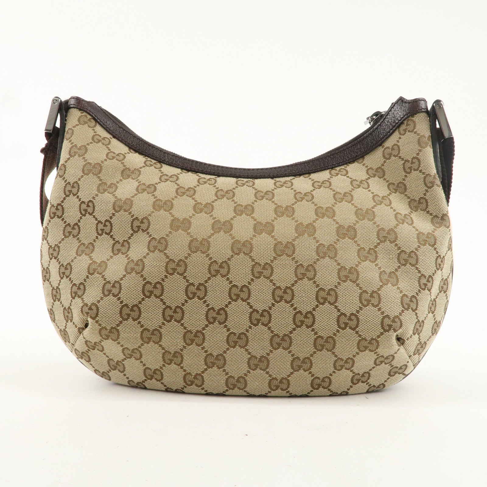 GUCCI GG Canvas Leather Shoulder Bag Beige Brown 181092