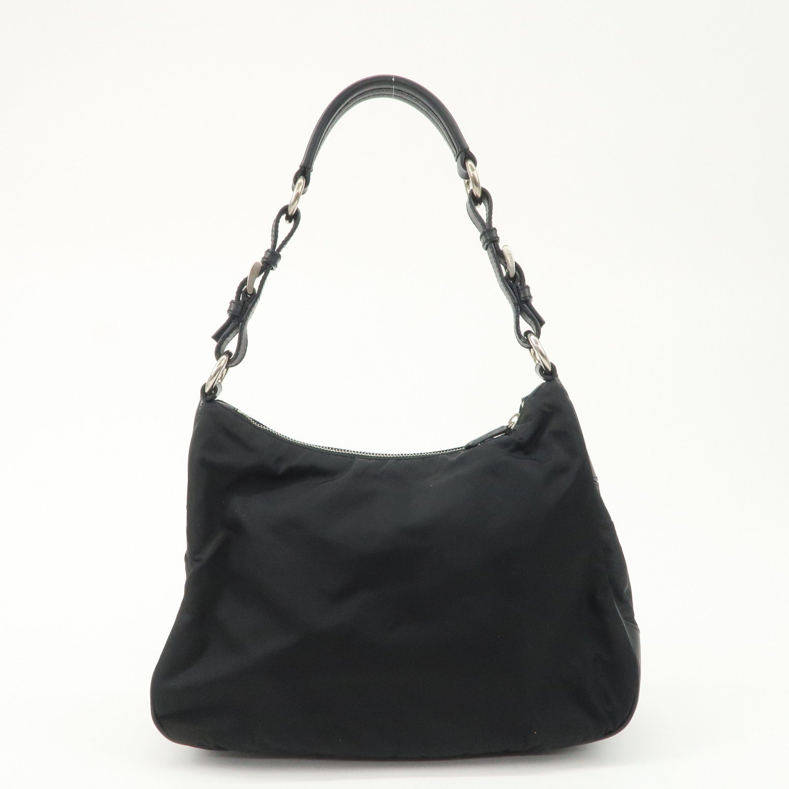 PRADA Nylon Leather Shoulder Bag Black BR2585 Used