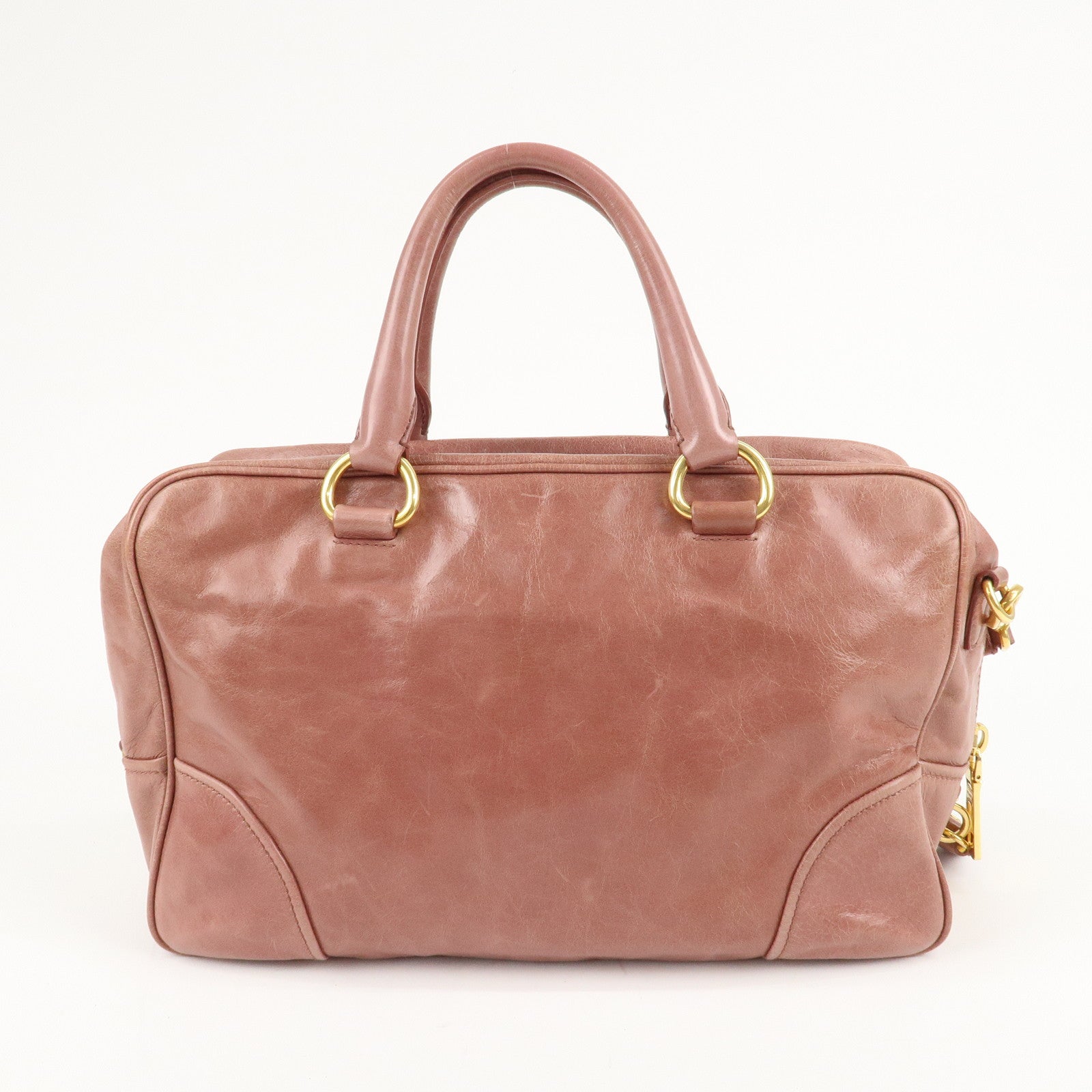 PRADA Leather 2Way Hand Bag Shoulder Bag Pink BL0821