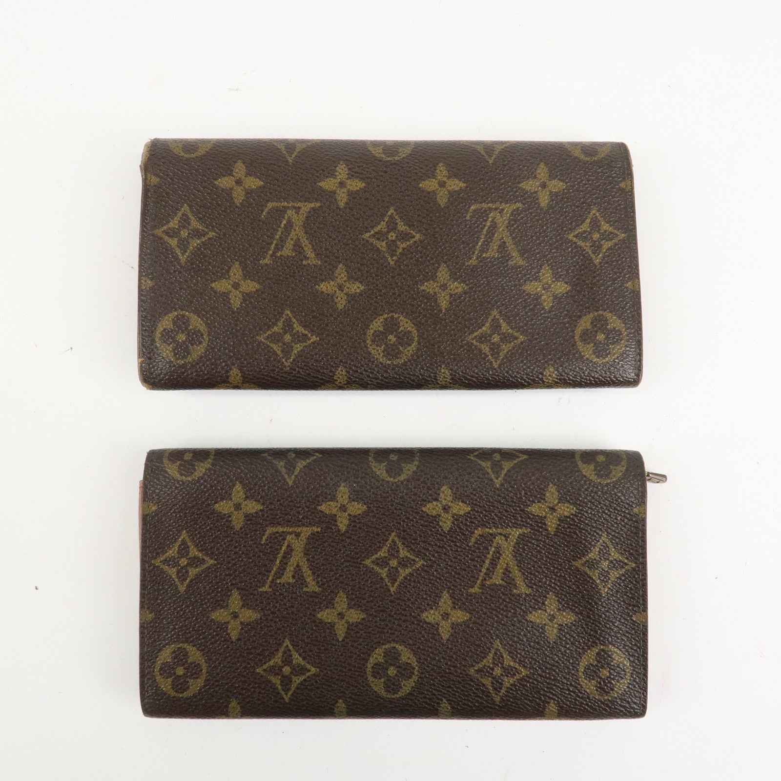 Louis Vuitton Monogram Set of 2 Long Wallet Brown M61723 Used