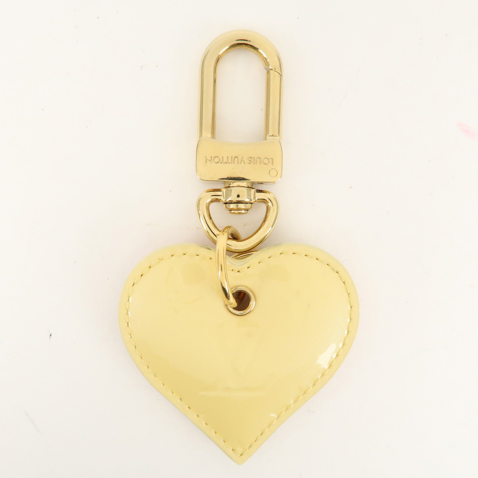 Louis Vuitton Monogram Vernis Porte Cles Lovelock Heart Charm