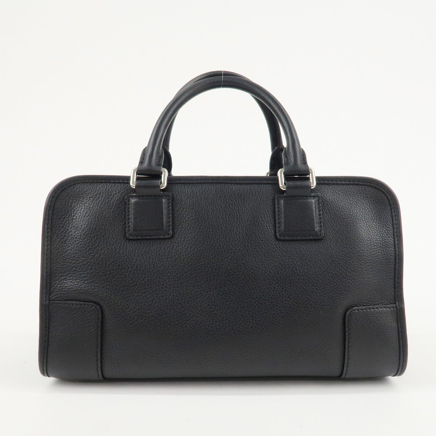 LOEWE Anagram Leather Amazona 28 Hand Bag Black Silver HDW