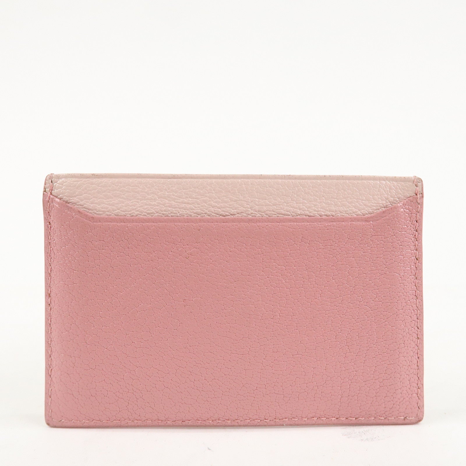 MIU MIU Leather Ribbon Card Case Pink Used