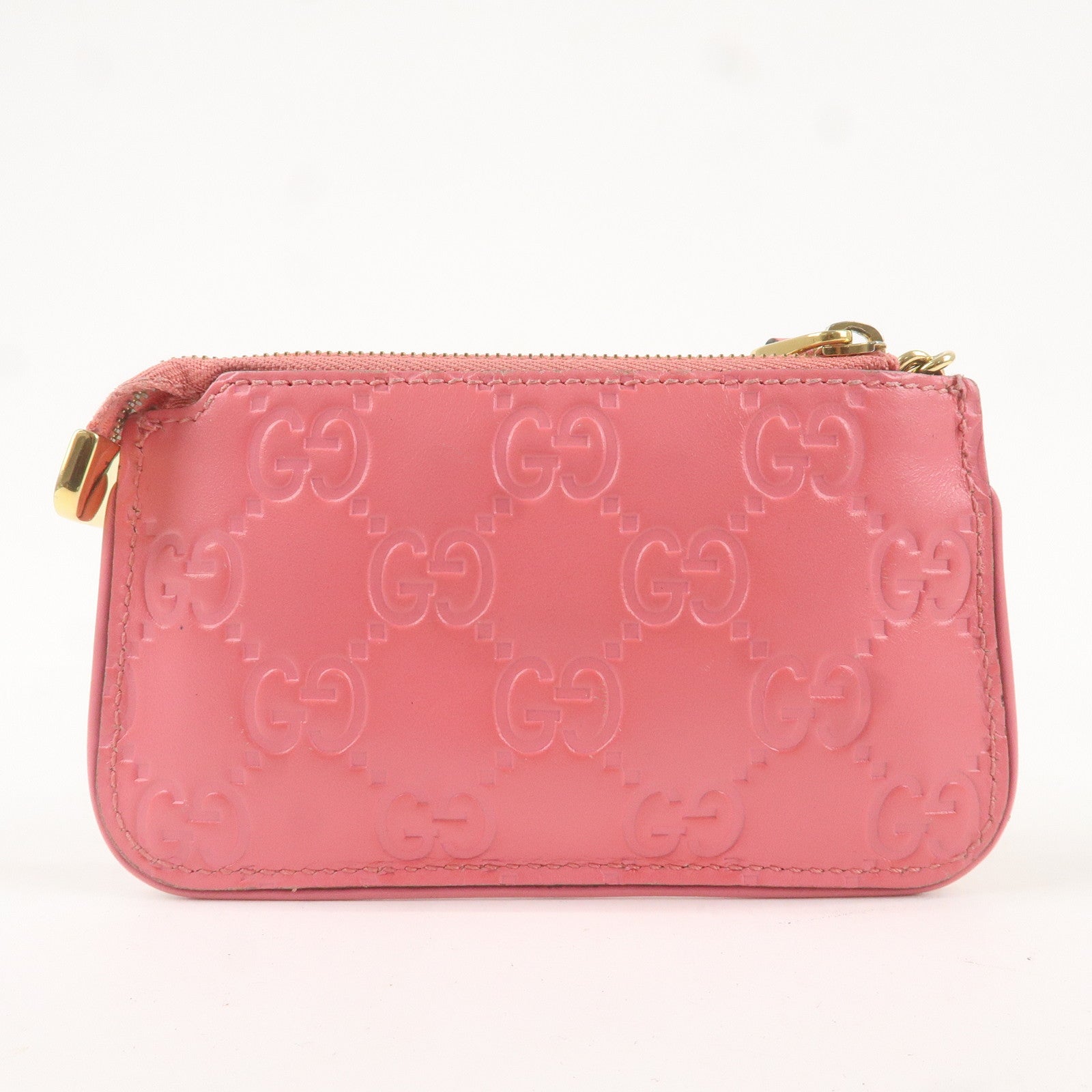 GUCCI Guccissima Leather Coin Case Wallet Pink 233183