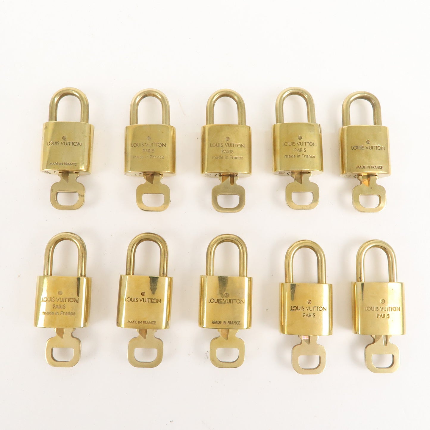 Louis Vuitton Set of 10 Lock & Key Cadena Key Lock Gold