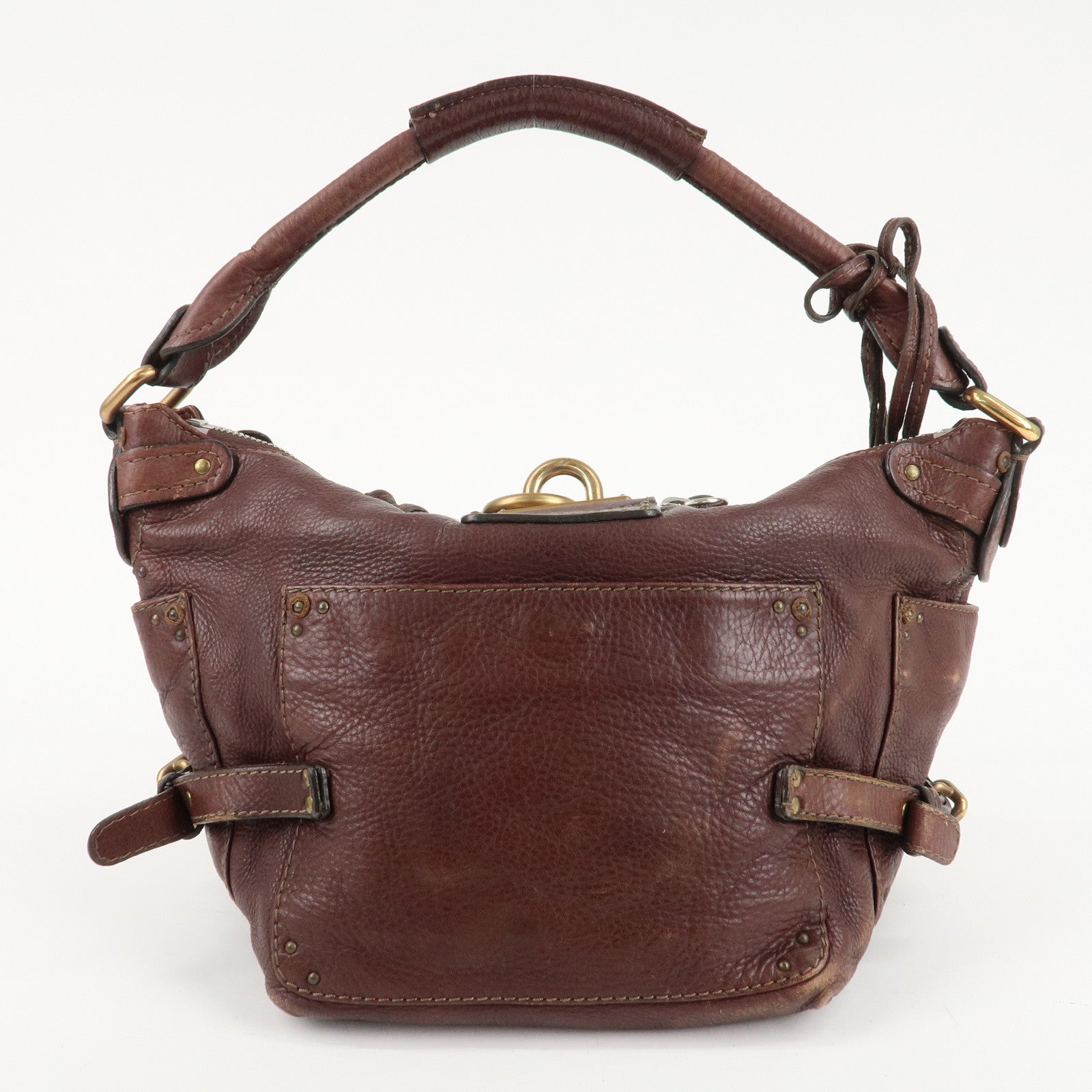 Chloe Paddington Leather Shoulder Bag Hand Bag Dark Brown