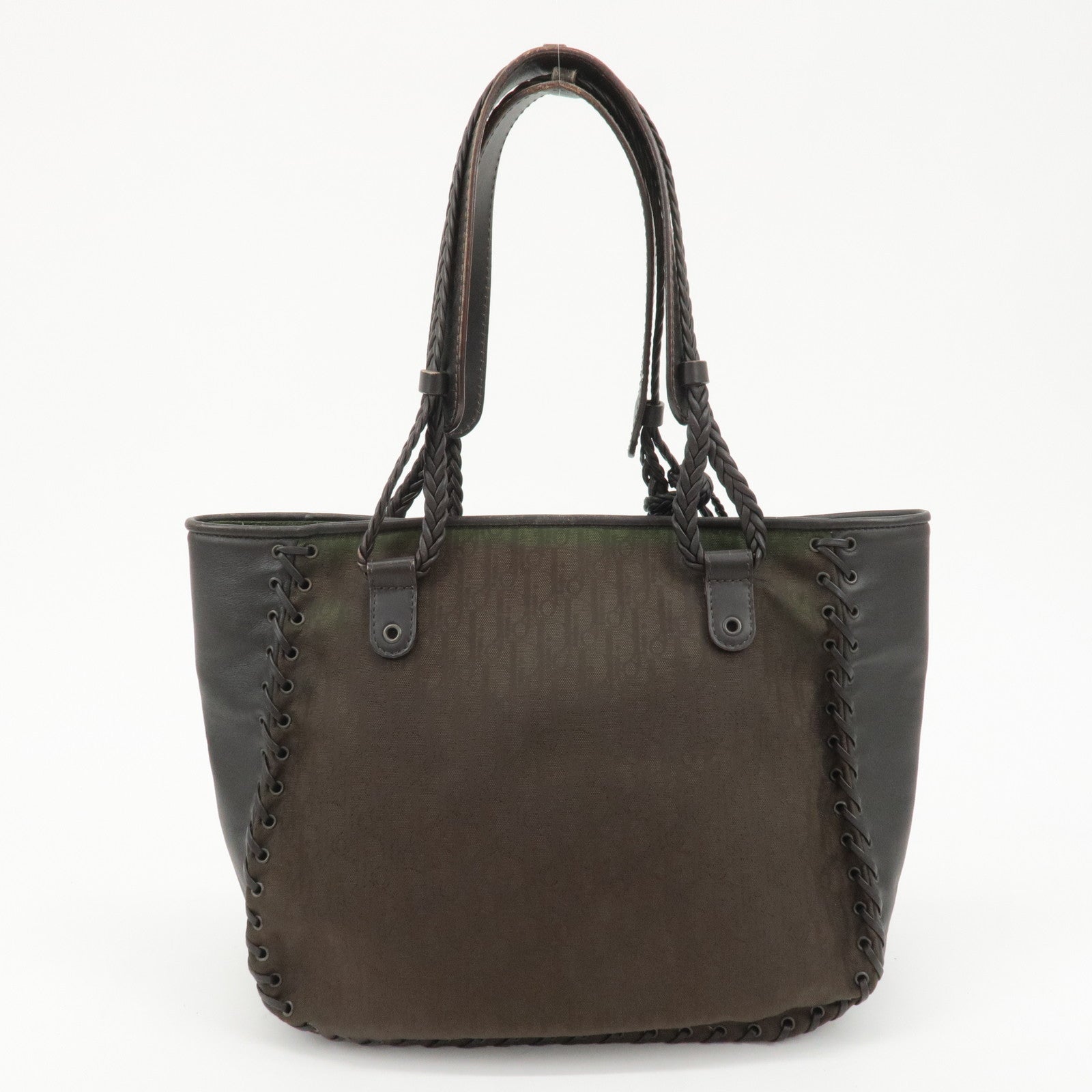 Christian Dior Trotter Tote Bag Shoulder Bag Dark Brown Khaki