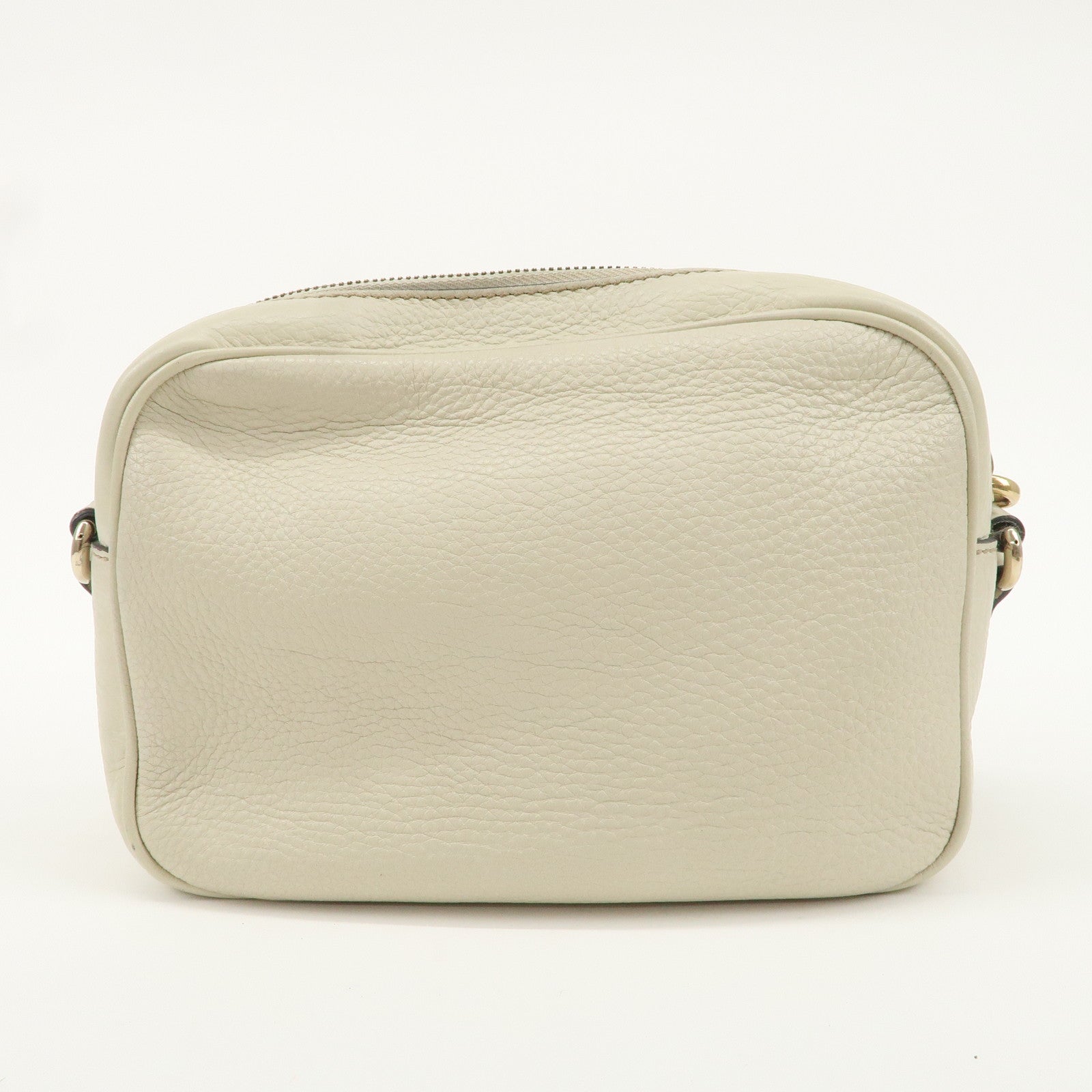 GUCCI SOHO Leather Small Disco Shoulder Bag Ivory 308364